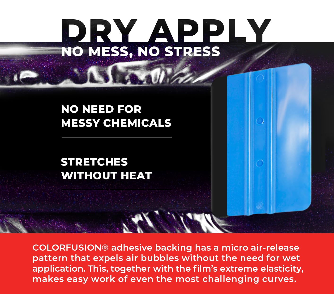 VViViD ColorFusion PPF Vinyl Car Wrap - Gloss Cosmic Purple, 1ft x 5ft, Polyurethane (PU), Model VV-CLRFUS-GLCOSMICPUR