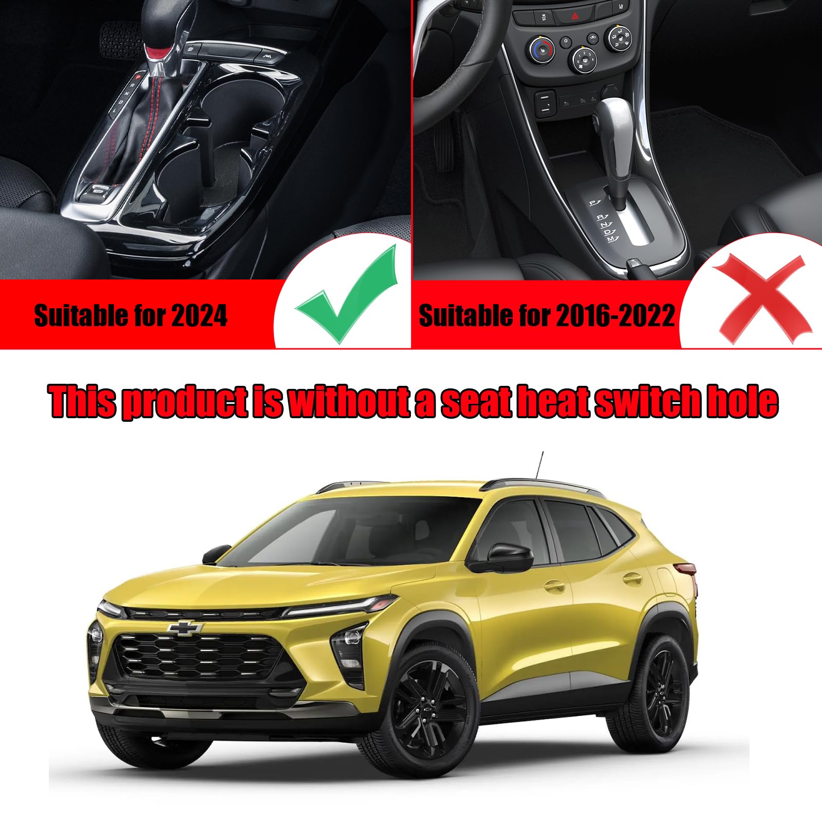 ZWPARTS Gear Shift Panel Trim Cover Compatible with 2024 2025 Chevy Trax (LS,1RS,LT,2RS,ACTIV) ABS Shift Panel Cover for 2024 Tr