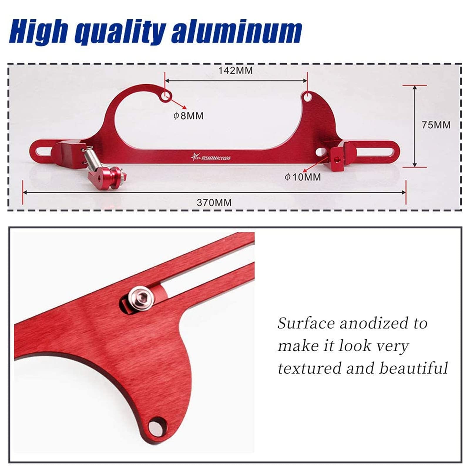 RYANSTAR Throttle Cable Bracket RS-BT001, Adjustable Aluminum, Fits 4150/4160, Red