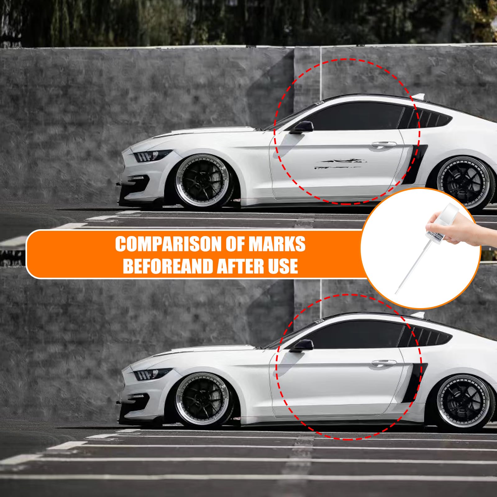 Js/M7432A Iconic Silver Metallic Touch Up Paint For Ford, Car Paint Pen Scratch Repair Two-In-One Touch Up Paint, Premium Car Sc