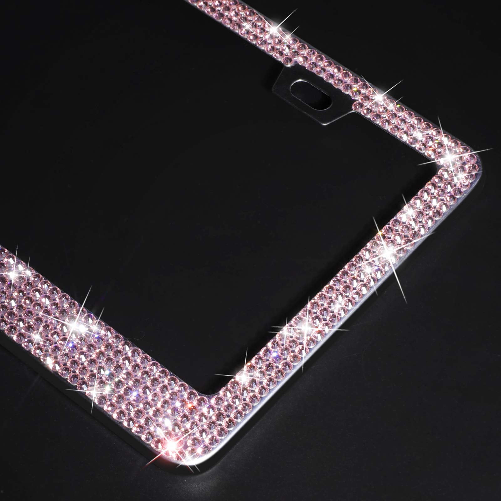 Tchipie 2 Pack Bling Rhinestone License Plate Frames For Women Girl, Bedazzled Sparkly Cute Diamond Car License Plate Frame, Gli