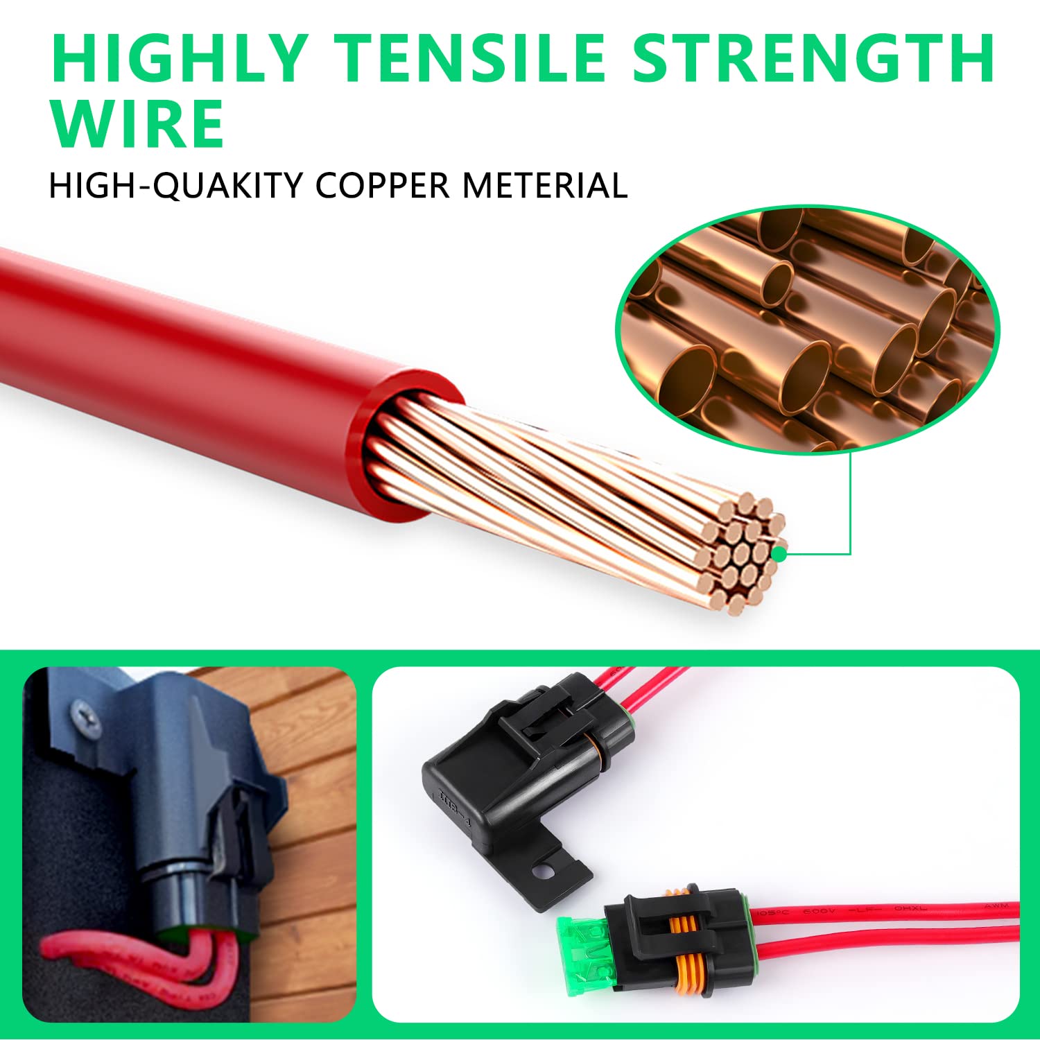 Newdeli Waterproof Inline Fuse Holder 12V with Cover 6 Pack - Automotive/Marine/Vehicle Weatherproof ATO/ATC Blade Fuse Holder 1