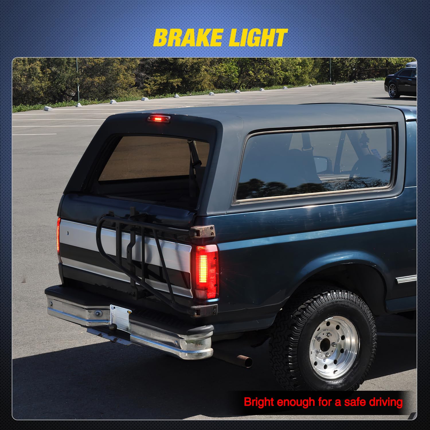 Nilight Third Brake Light Tail High Mount 3Rd Stop Cargo Reverse Lights Smoked Lens Compatible With Ford F150 1994 1995 1996 F25