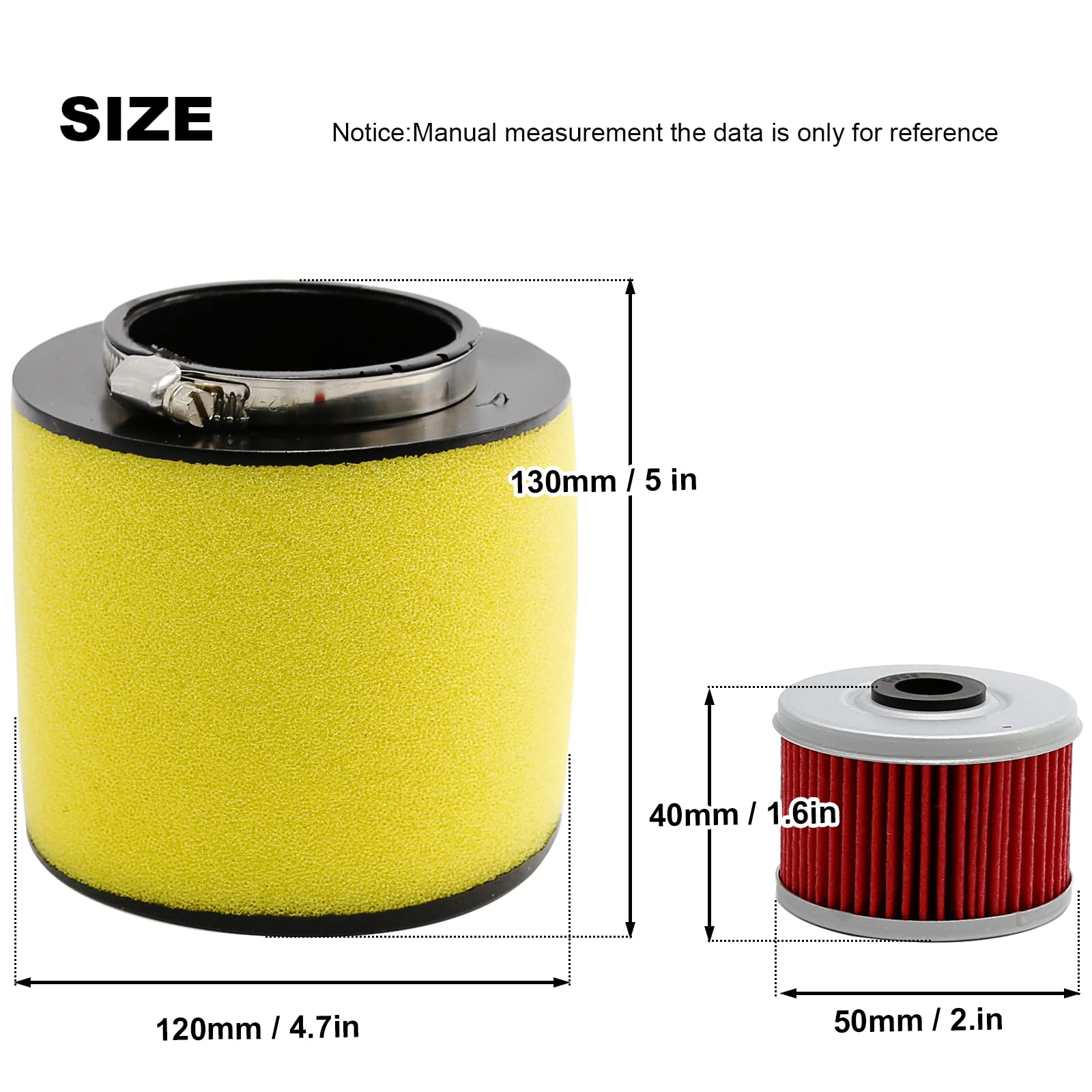 Air Filter Oil Filter Replacement for Honda Foreman 400 450 TRX400 TRX450 1995-2004 Replacement for Honda Rancher TRX350FE TRX35