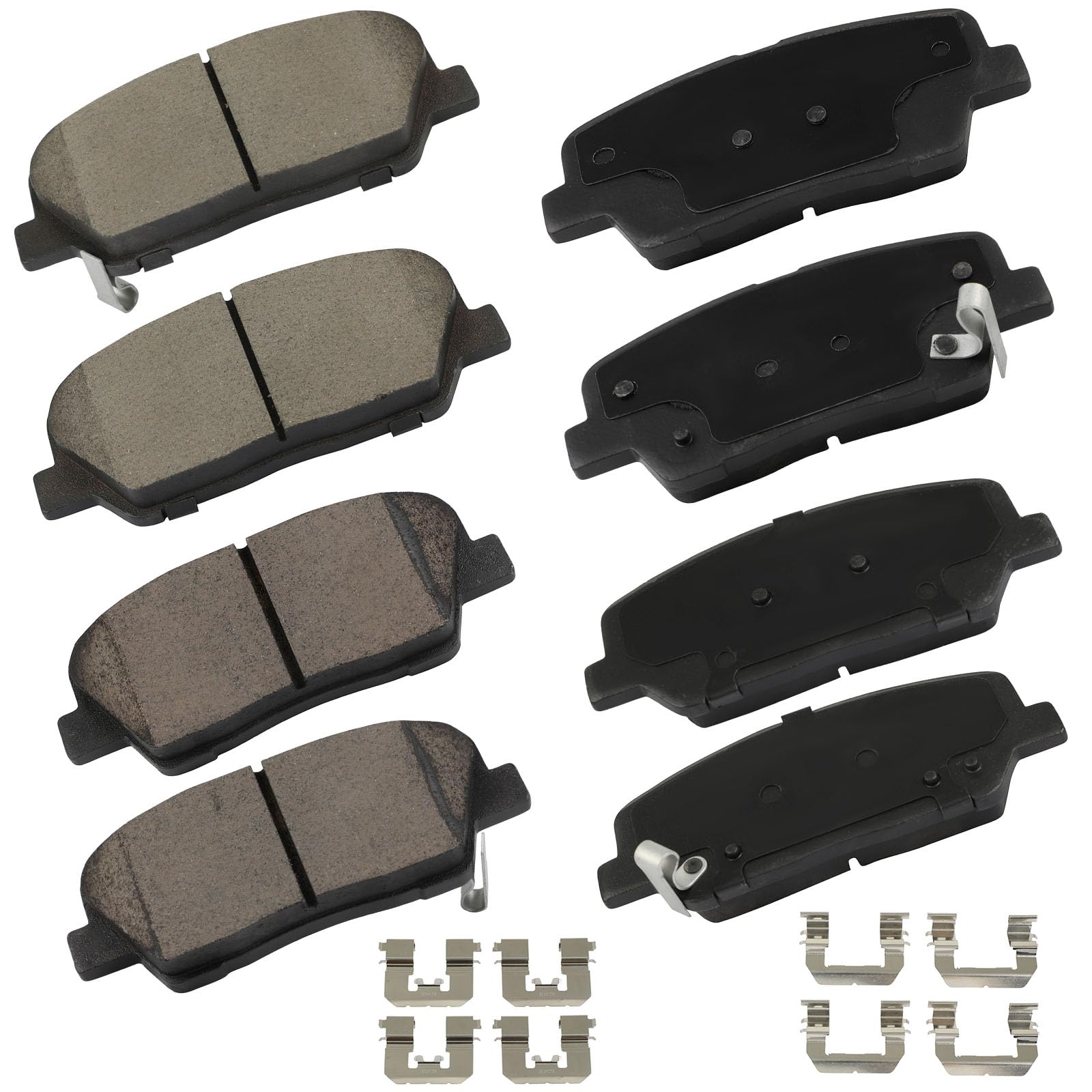Cciyu D1413 D1284 Front & Rear Ceramic Disc Brake Pads Set W/Hardware Fit For Hyundai For Genesis Coupe 2010-2016