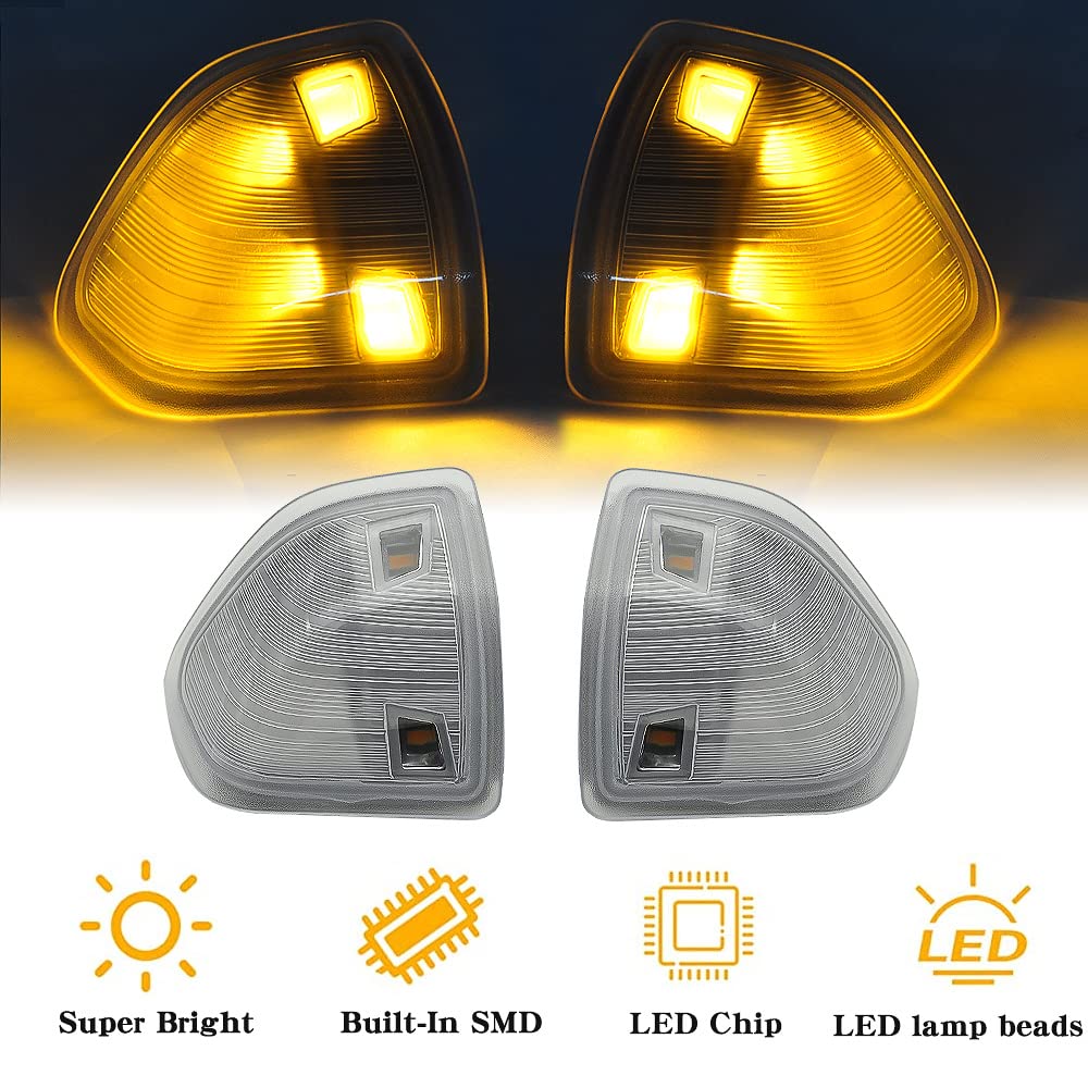 CNPAPC LED Side Mirror Turn Signal Light for Dodge Ram 1500-5500, Clear Lens, Durable ABS Material, Left & Right Lamps