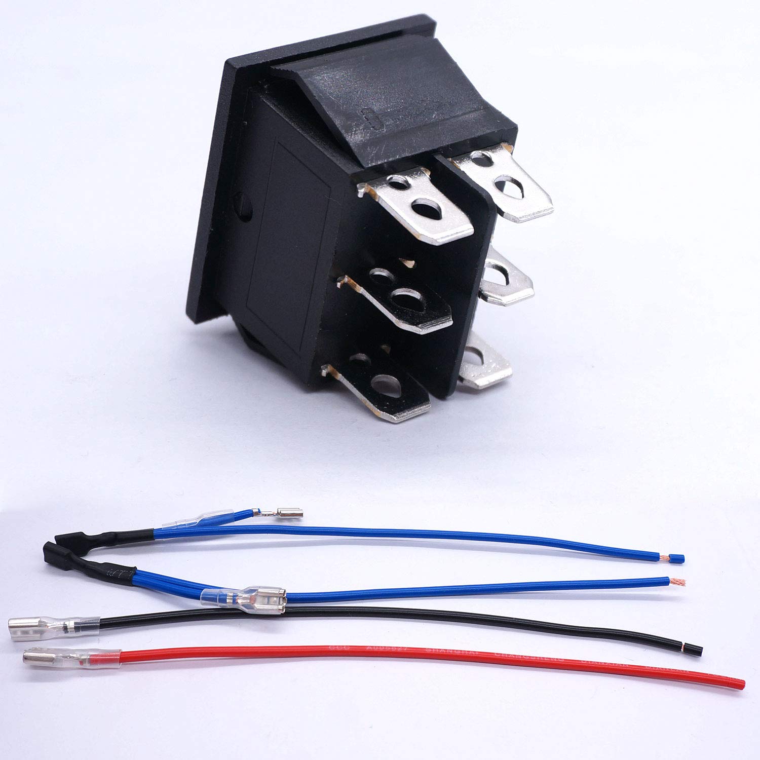 Weideer 12V Momentary Rocker Toggle Switch, 6 Pin (ON)-Off-(ON), CA-KCD2-223-JT-X, Not Waterproof, A-Momentary with