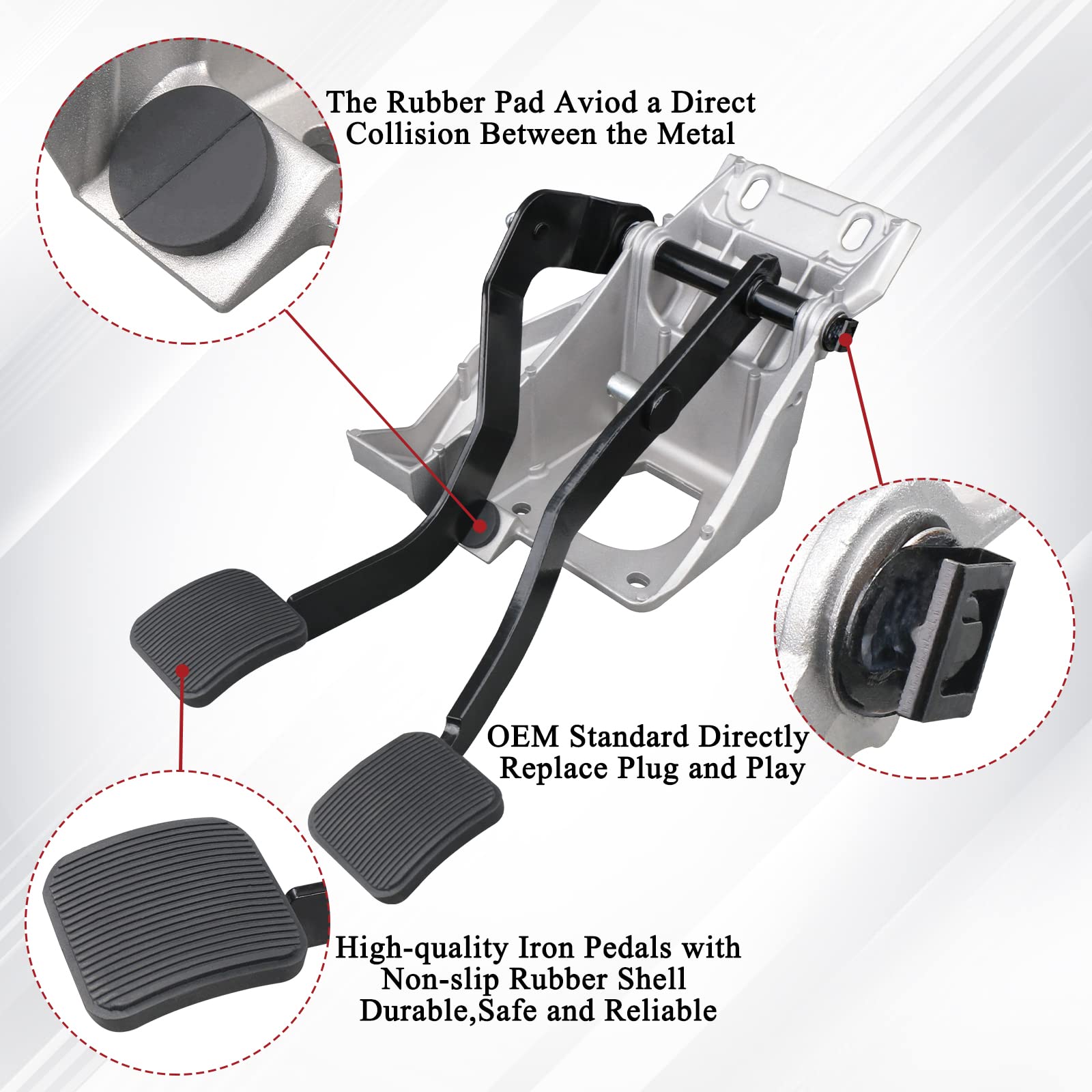 TQPONLY Brake Clutch Pedal Bracket Assembly Mounted Bushings Compatible with 1995-2006 Ford Ranger Replaces 6L5Z2455BB