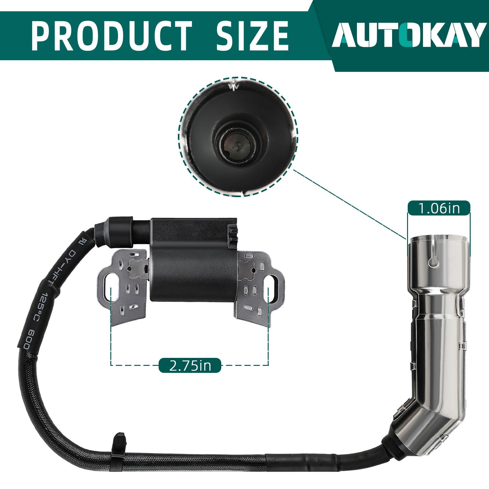 AUTOKAY Ignition Coil for MTD Troy Bilt CC800 & CC30H Lawn Mowers, Compatible with Cub Cadet Models 7T84HW, 382cc, 2020