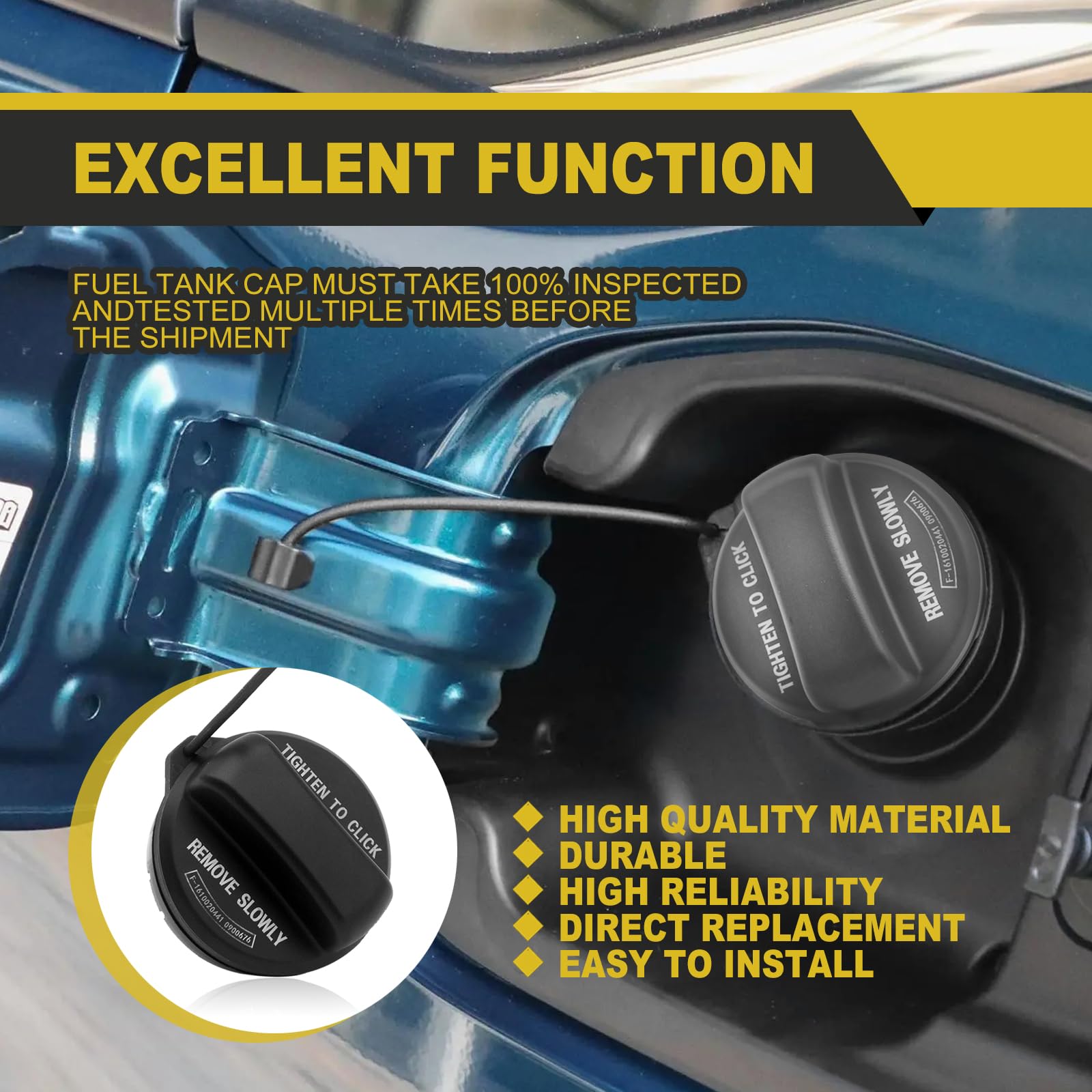 Gas Cap, Fuel Cap Compatible With Honda Civic, Accord, Crosstour, Fit, Pilot, Crv, Odyssey, Insight, Hrv,Replaces 17670 T3W,A01,