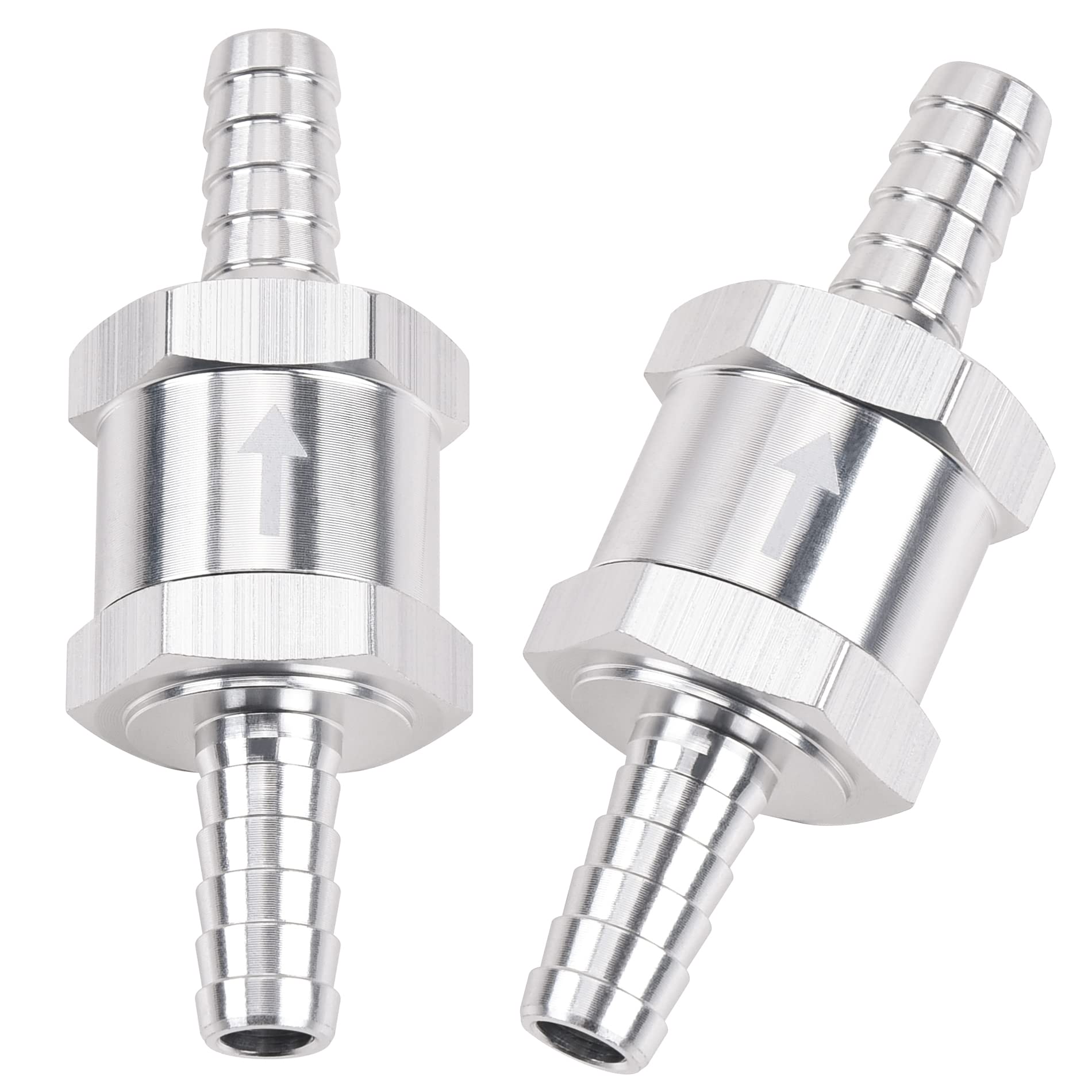 Evil Energy 5/32'' Fuel Check Valve One Way Inline Non Return Diesel Gasoline Silver(4Mm Od,2Pcs)