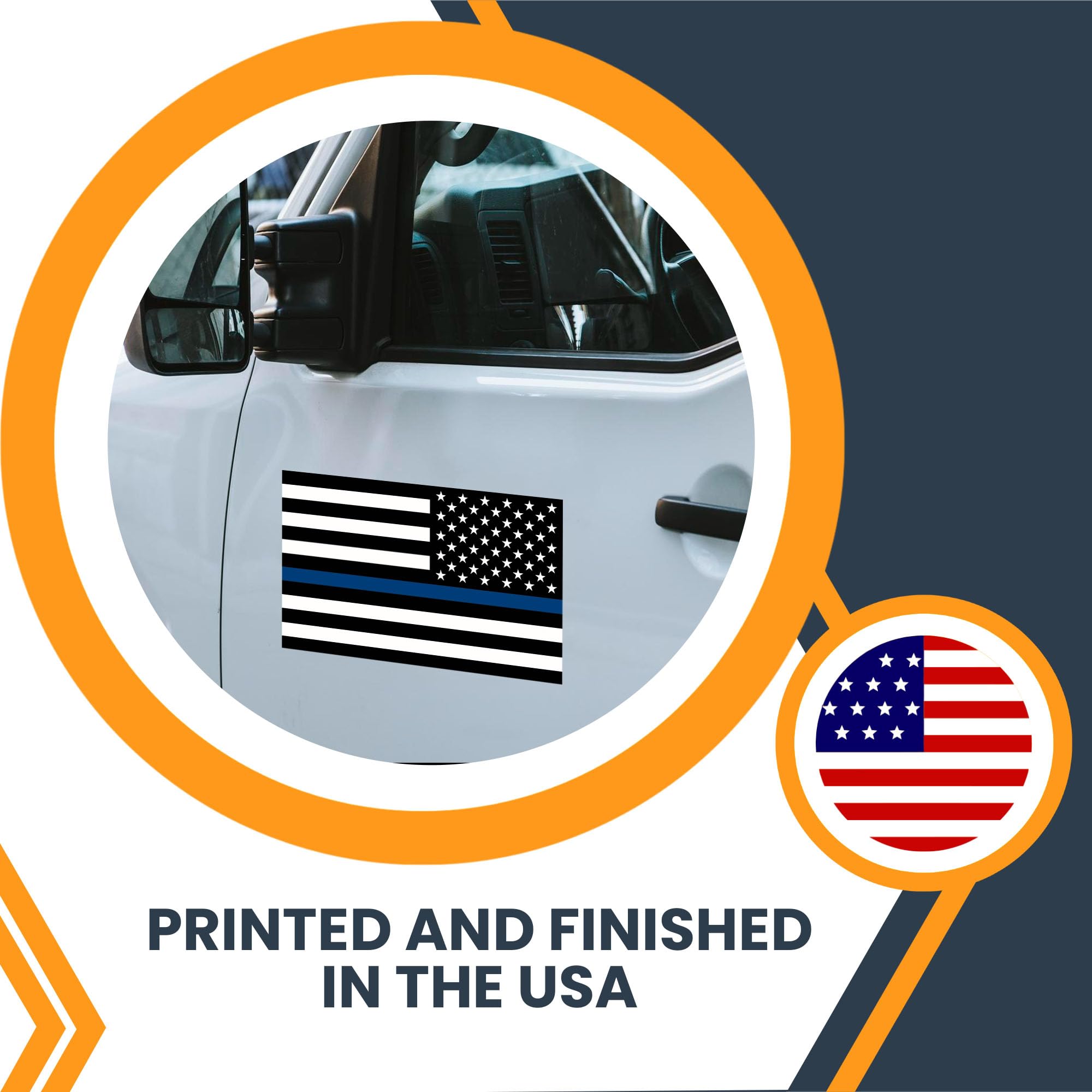 Magnet Me Up Reversed Thin Blue Line American Flag Automotive Magnet Decal, 7X12 Inches, Heavy Duty For Car Truck Or Suv, In Sup