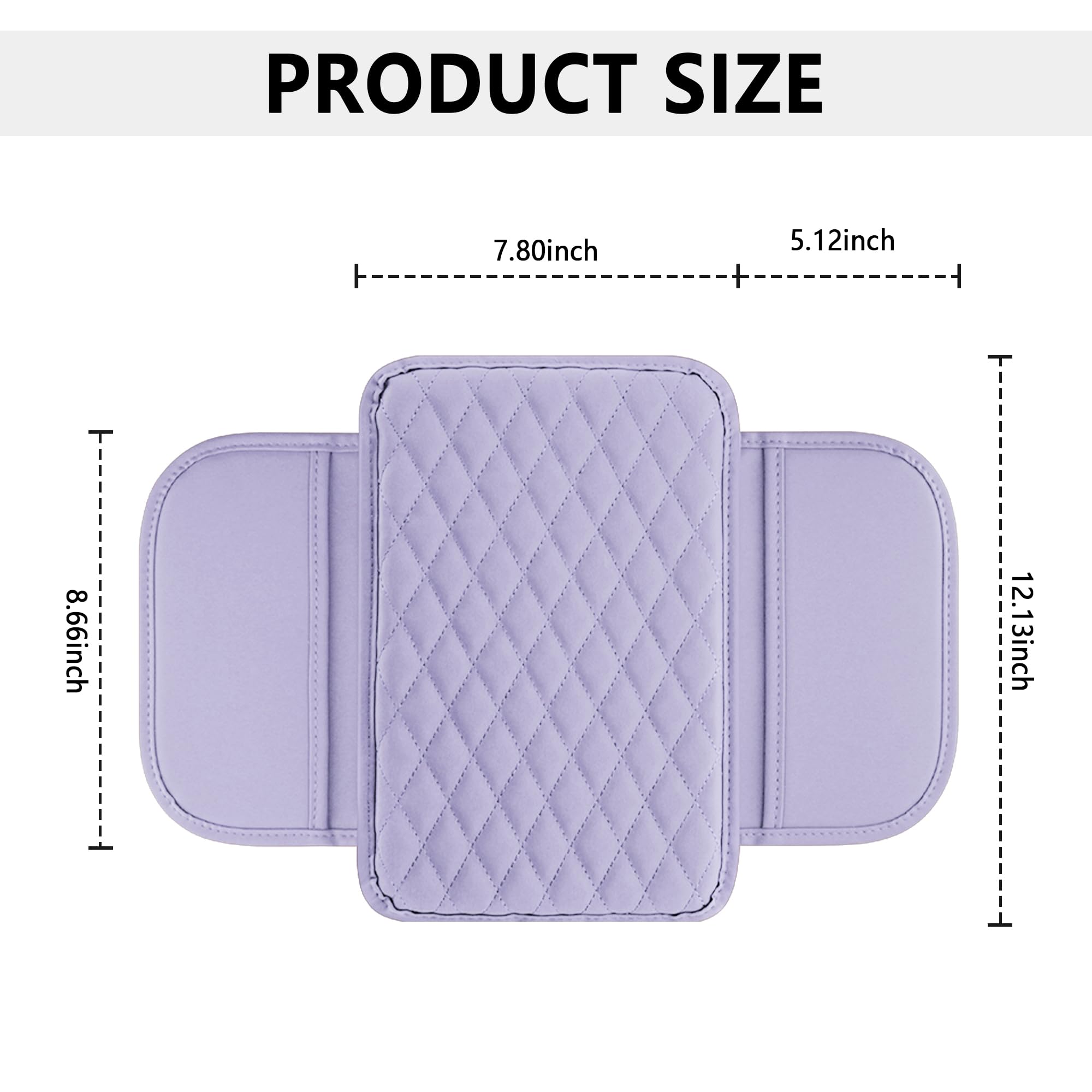 Upgraded Car Center Console Cover,Microfiber Leather Car Armrest Cover Cushion with 2 Storage Bags,Universal Car Armrest Storage