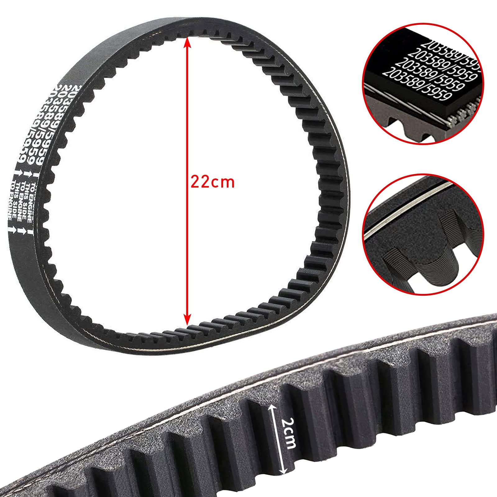 5Pcs 30 Series Go Kart Drive Belts Go Kart Torque Converter Drive Belt Replacement For Manco 5959 / Comet 203589