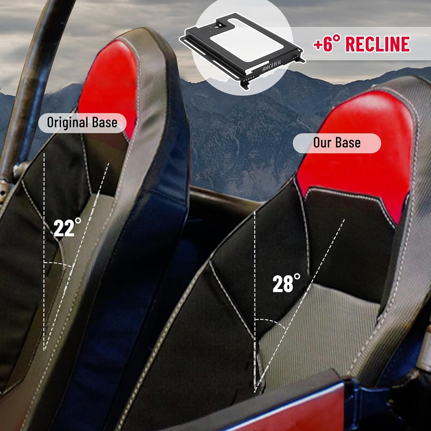 2 Pack RZR Seat Bases: Lower and Recline RZR Seat Base Accessories | Compatible with Polaris RZR 800/900, S 1000, XP 1000, XP Tu