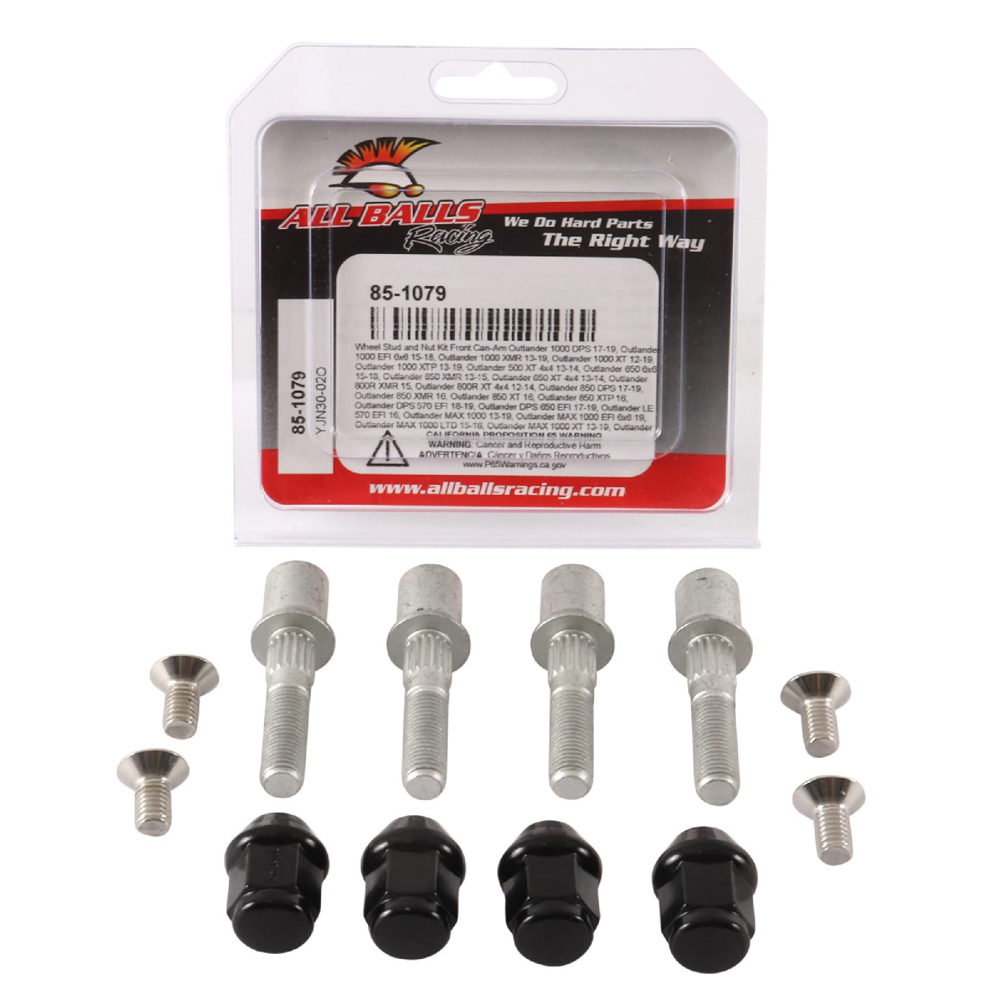 All Balls Racing Wheel Stud And Nut Kit 85-1079 Compatible With/Replacement For Can-Am Outlander 1000 6X6 Xt 2015-2018, Outlander 1000 Xmr 2013-2015, Outlander 1000 Xt 2012-2015