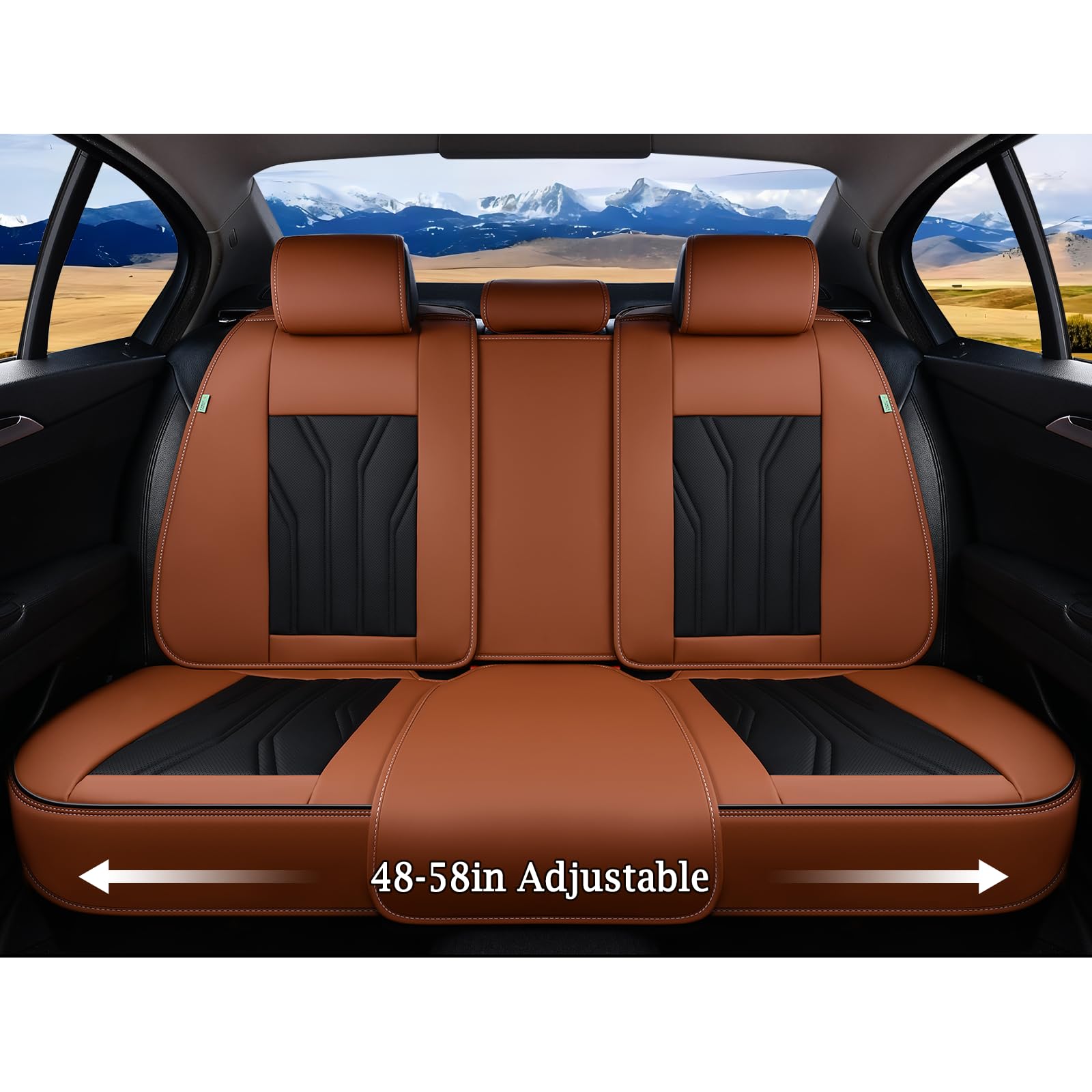 FLORICH Leather Seat Covers, Seat Covers Full Set, Car Seat Protectors 5 Seats,Automotive Seat Covers Fit for Most Cars Trucks-B