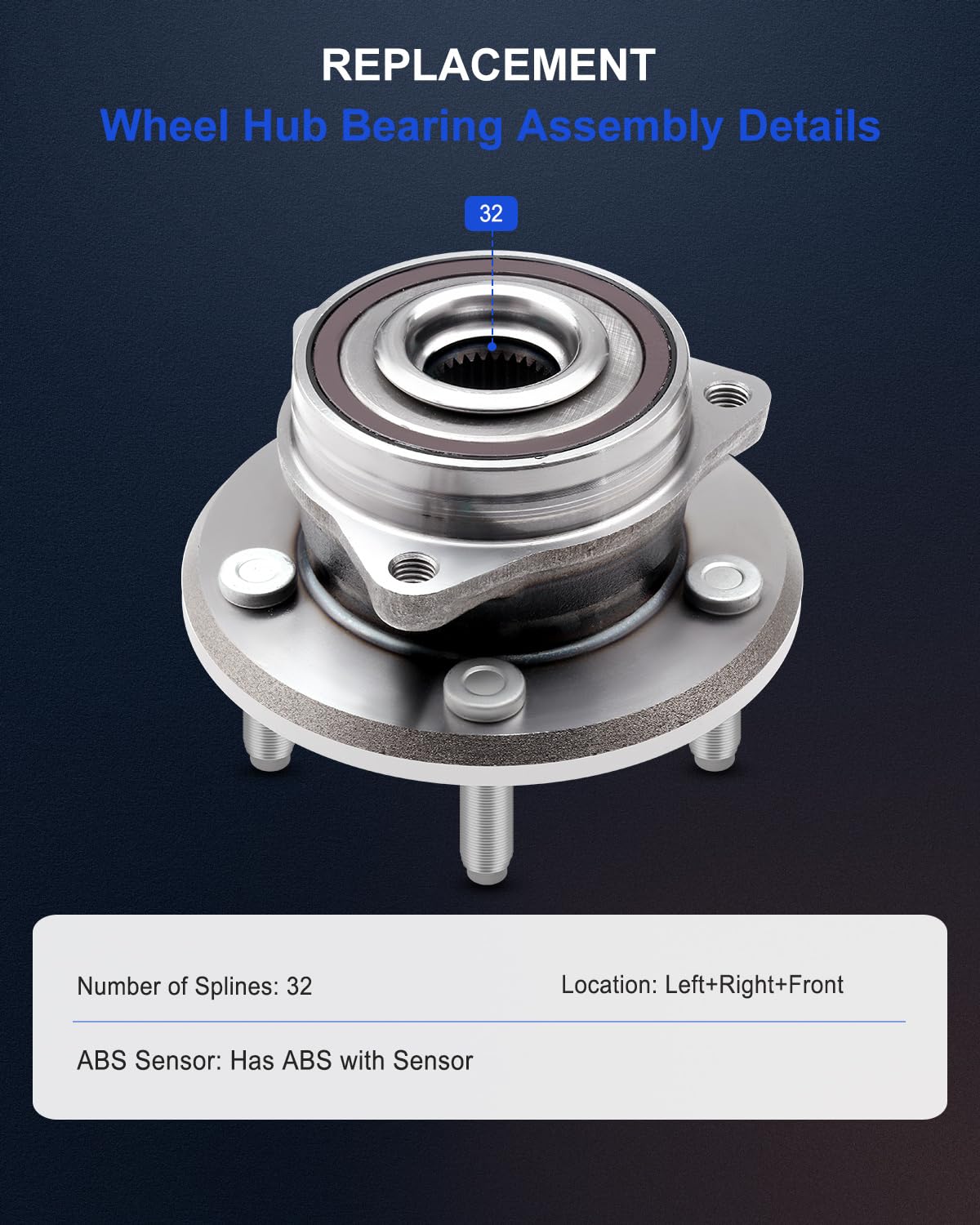 ECCPP Replacement For Wheel Bearing and Hub Assembly For Dodge For Durango For Jeep Grand For Cherokee Wheel Hub Bearing (513324