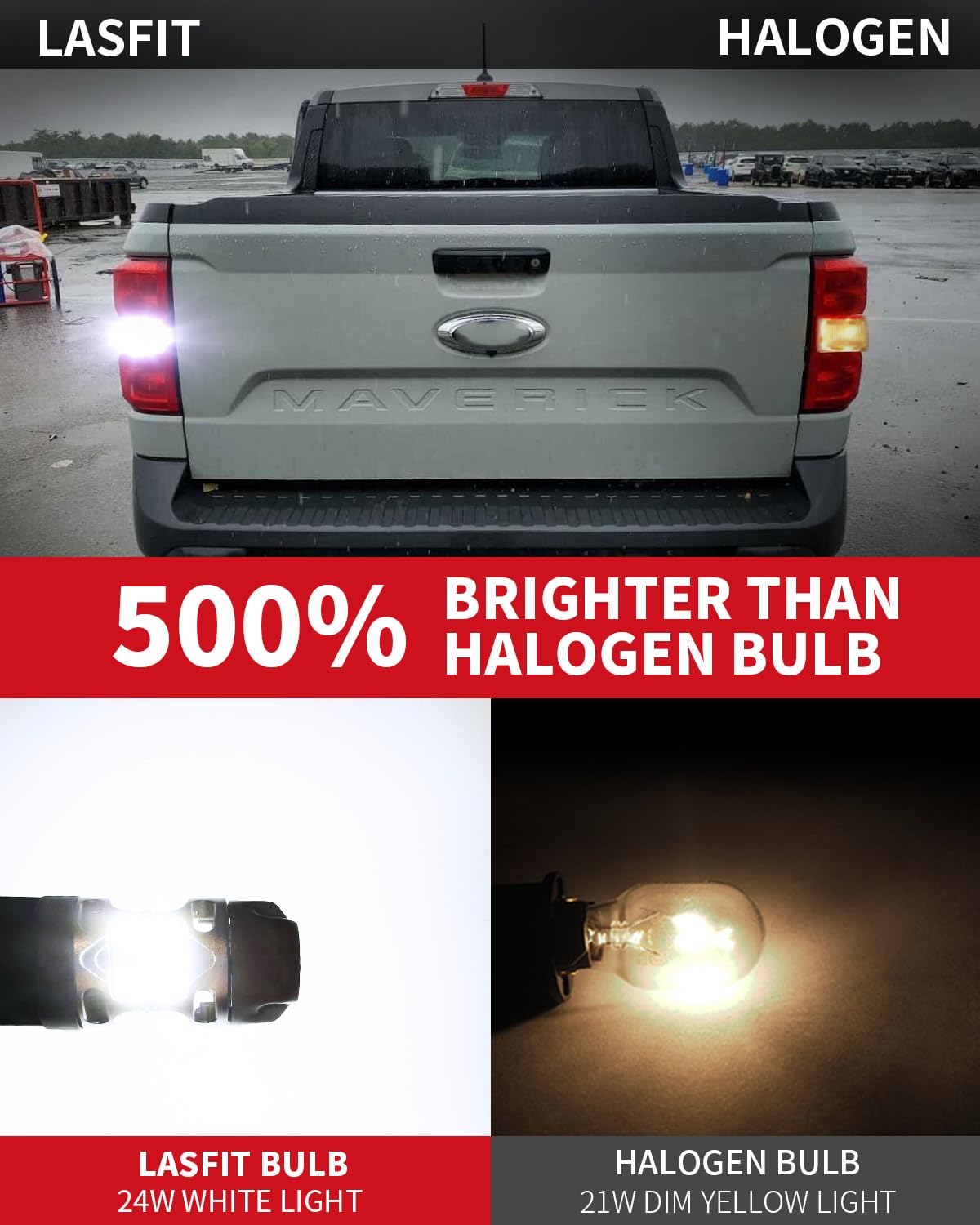Lasfit T3 Wt21W Led Bulb Backup Reverse Light Wt21 Wt21W/7W Canbus Error Free For 2022 2023 2024 Ford Maverick Xl Xlt Lariat Acc