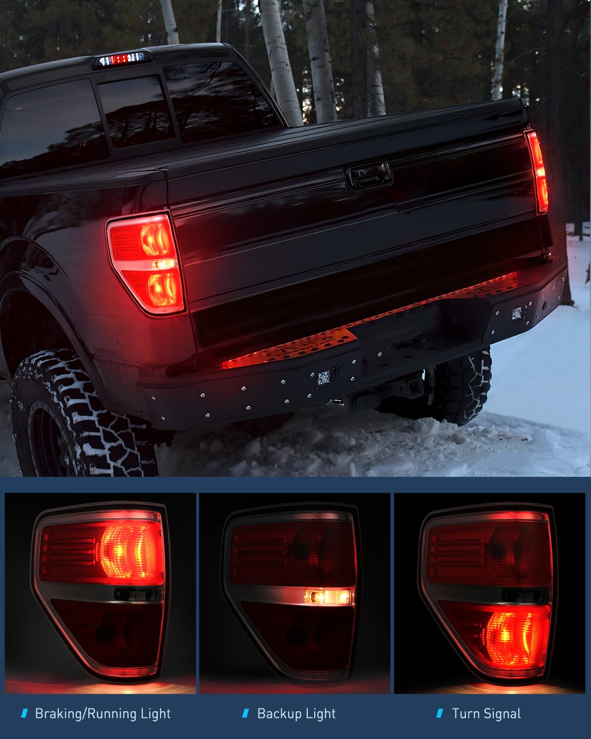 Nilight Taillight Assembly Compatible With 2009 2010 2011 2012 2013 2014 Ford F-150 F150 Pickup Truck Taillights Rear Lamp Repla
