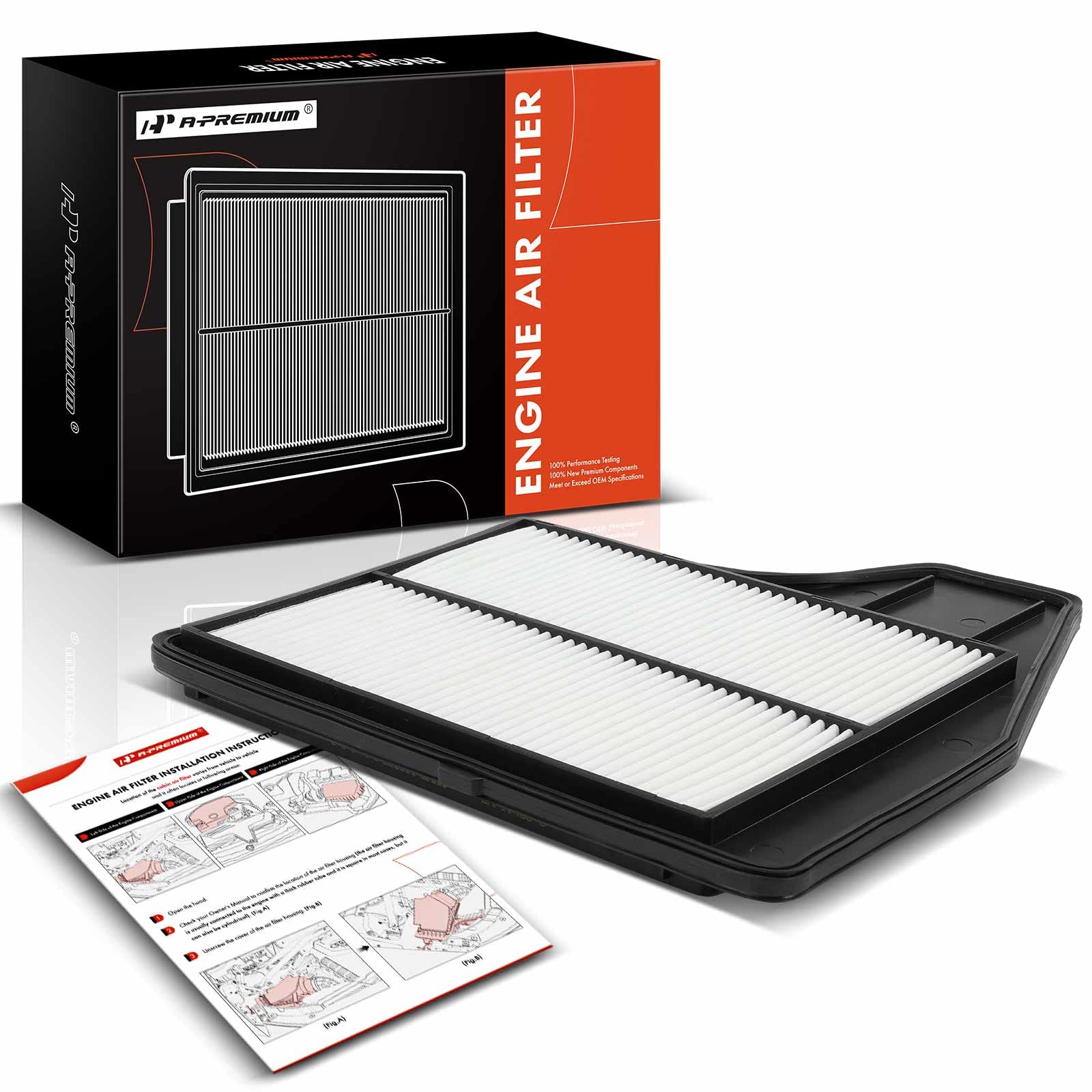 A-Premium Engine Air Filter Compatible with Nissan Altima 2013 2014 2015 2016 2017 2018, Fit for Sedan & L4 2.5L Engine, Rigid P