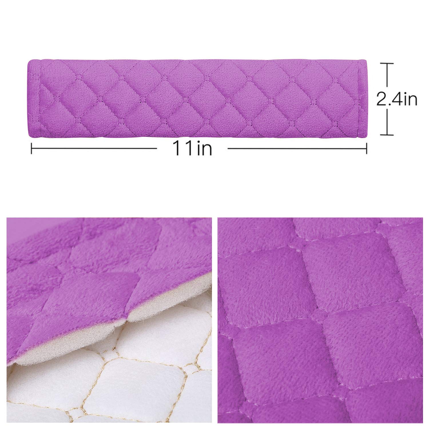 Mikafen 4 Pack Universal Car Seat Belt Pads, Adult Seat Belt Shoulder Strap Covers Harness Pad For Car/Bag,Soft Comfort Helps Protect You Neck Shoulder From The Seat Belt Rubbing (4Pack-Purple)