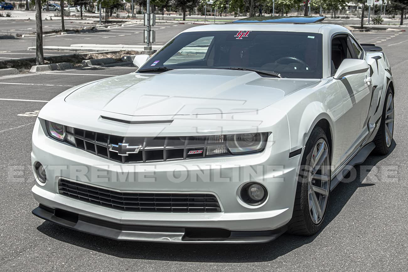 Replacement for 2010-2013 Chevrolet Camaro SS Models | TL1 Style ABS Plastic Primer Black Front Bumper Lower Spoiler Lip Splitte