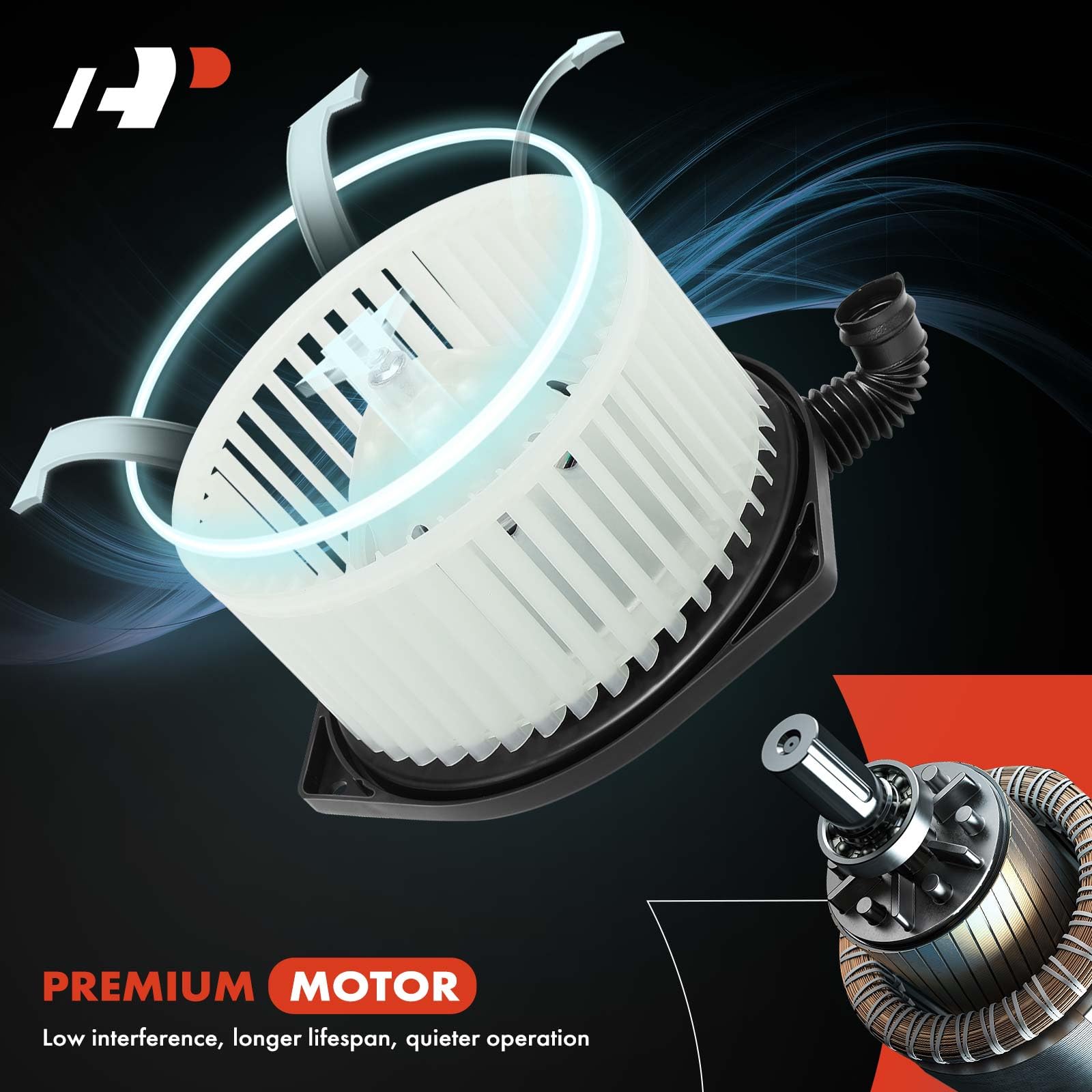 A-Premium HVAC Heater Blower Motor with Fan Cage for Nissan NV1500, NV2500, NV3500, Titan XD (2012-2021) - Steel Construction