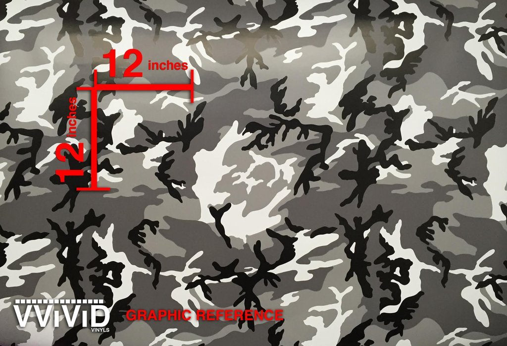 VViViD Snow Camouflage Vinyl Car Wrap - 50ft x 5ft Adhesive Roll with Air Release