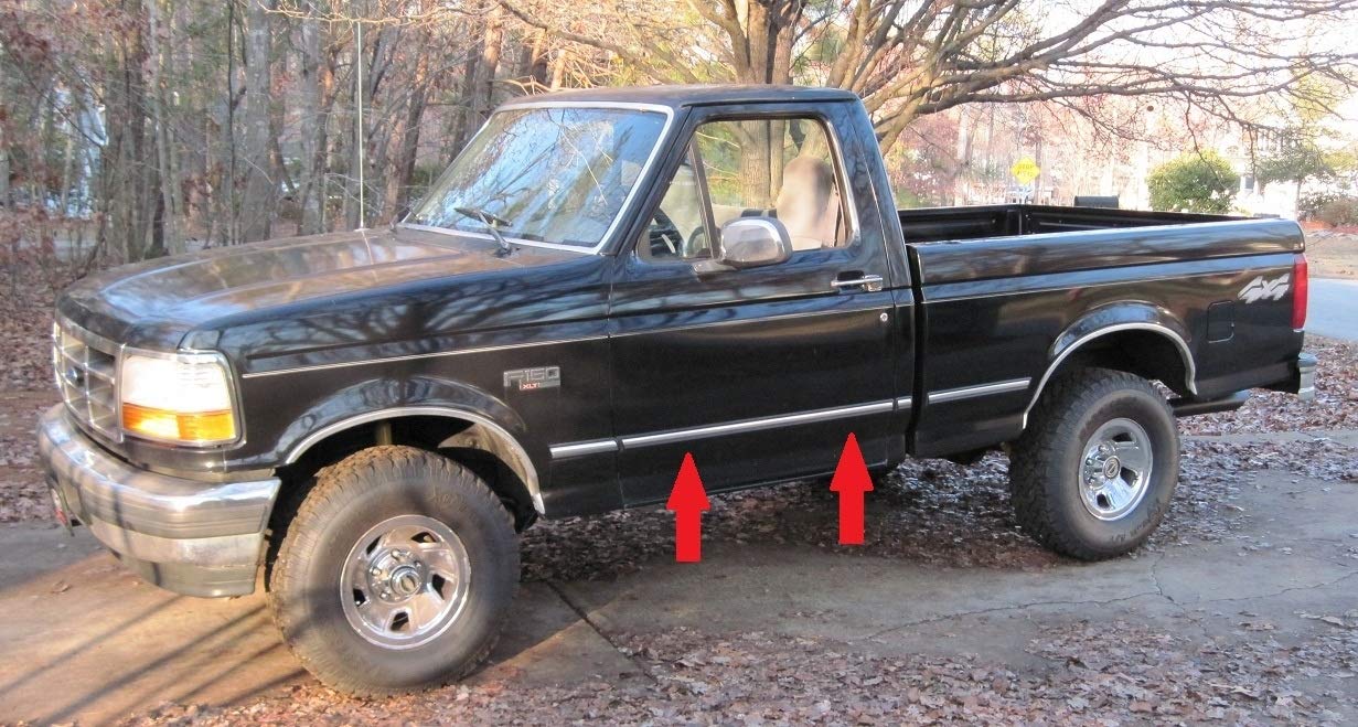 Automotive Authority Black Chrome Side Body Trim Molding - 2" Wide, Quarter Roll - 6 ft Replacement for 1992-1996 F150, F250, F350, Bronco