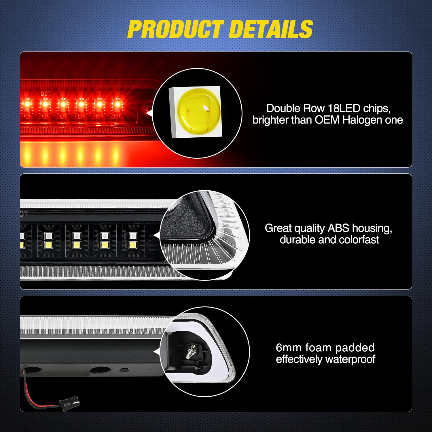 Nilight Third Brake Light Tail High Mount 3Rd Stop Cargo Reverse Led Lights Clear Lens Compatible With Ford F150 2009 2010 2011