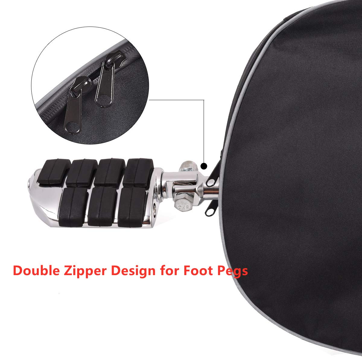 motor-mh Soft Lowers Chaps Engine Guard Cover, Nylon, Black, 385mm x 425mm, for Harley Touring & Trike Models 1980-2020