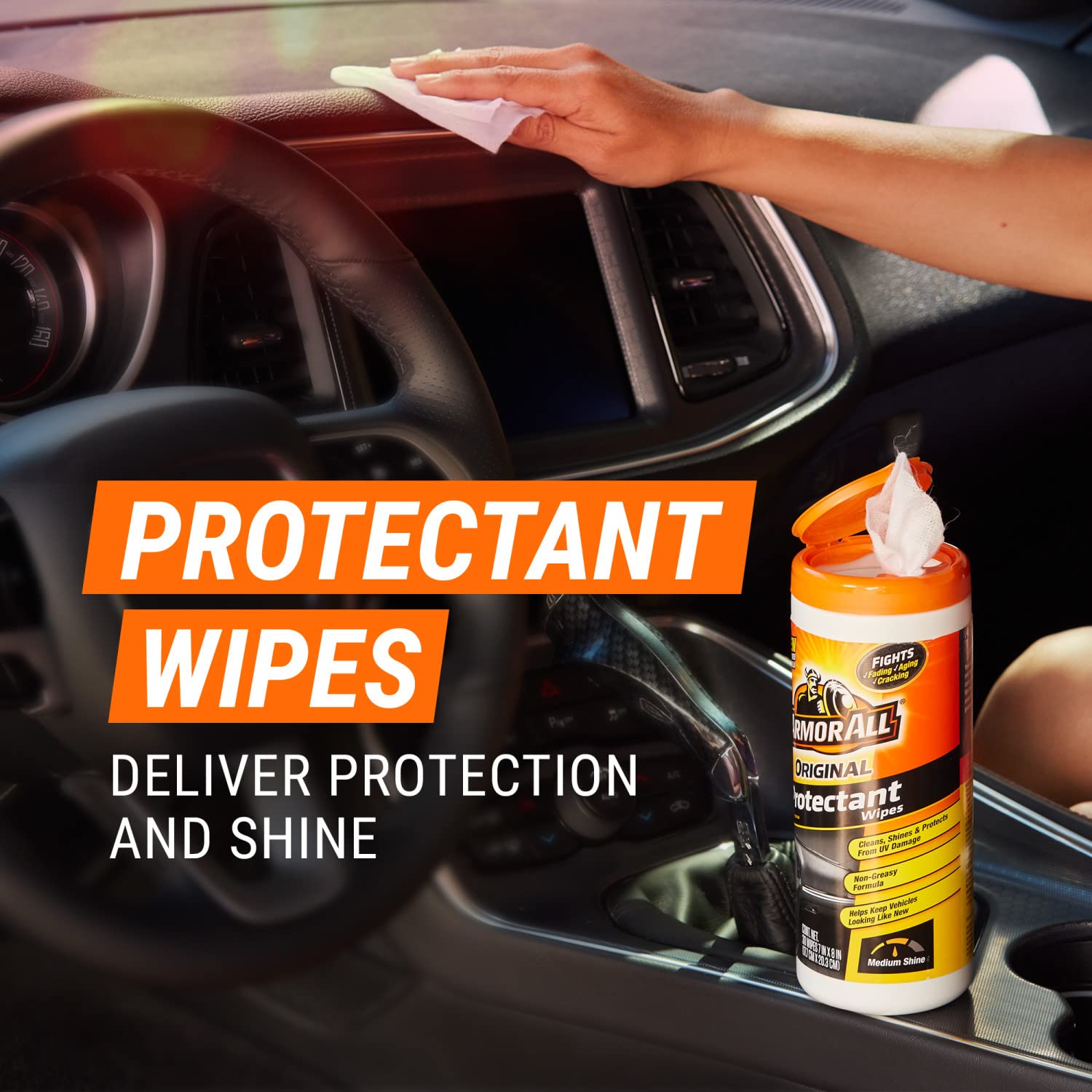 Armor All Protectant, Glass And Cleaning Wipes, Wipes For Car Interior And Car Exterior, 30 Count Each (Pack Of 3)