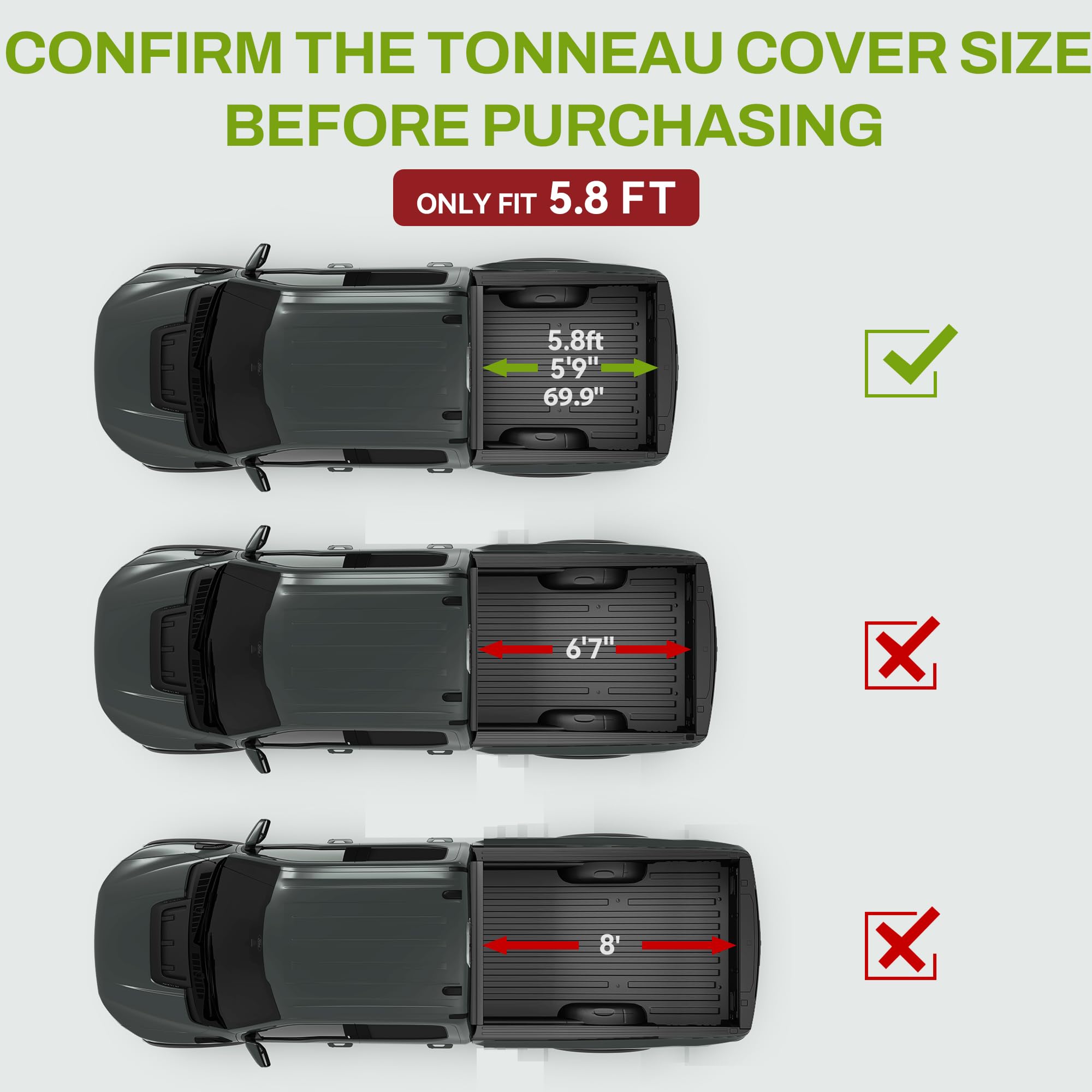 Autosaver88 Hard Quad Fold Truck Bed Tonneau Cover Fit For Chevy Silverado/Gmc Sierra 1500 New Body Style 2019-2025 With 5.8Ft B