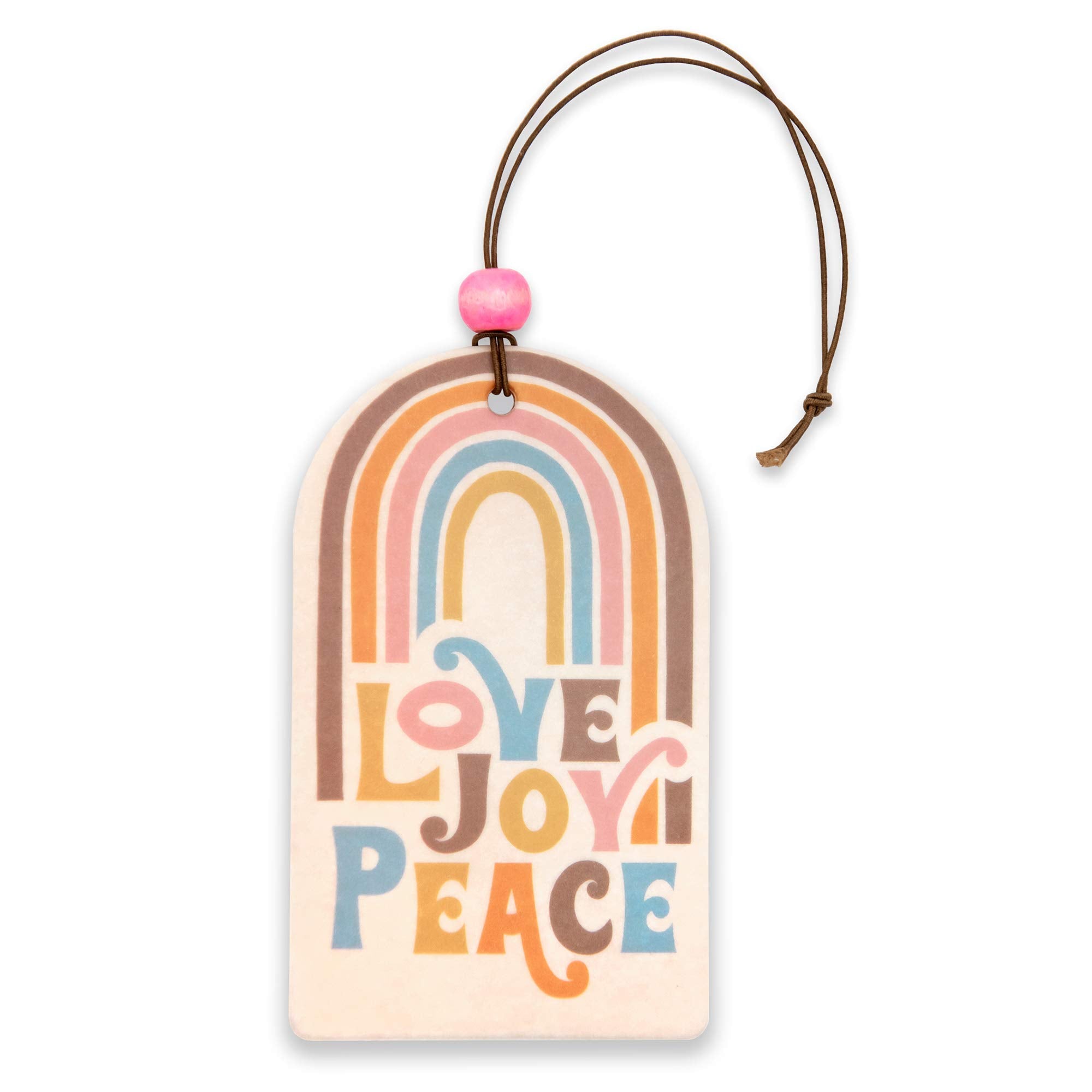 Studio Oh! Car Air Fresheners - Pack Of 2 Scented Hanging Car Odor Eliminator - Unique Design With Decorative Bead - Love Joy Pe