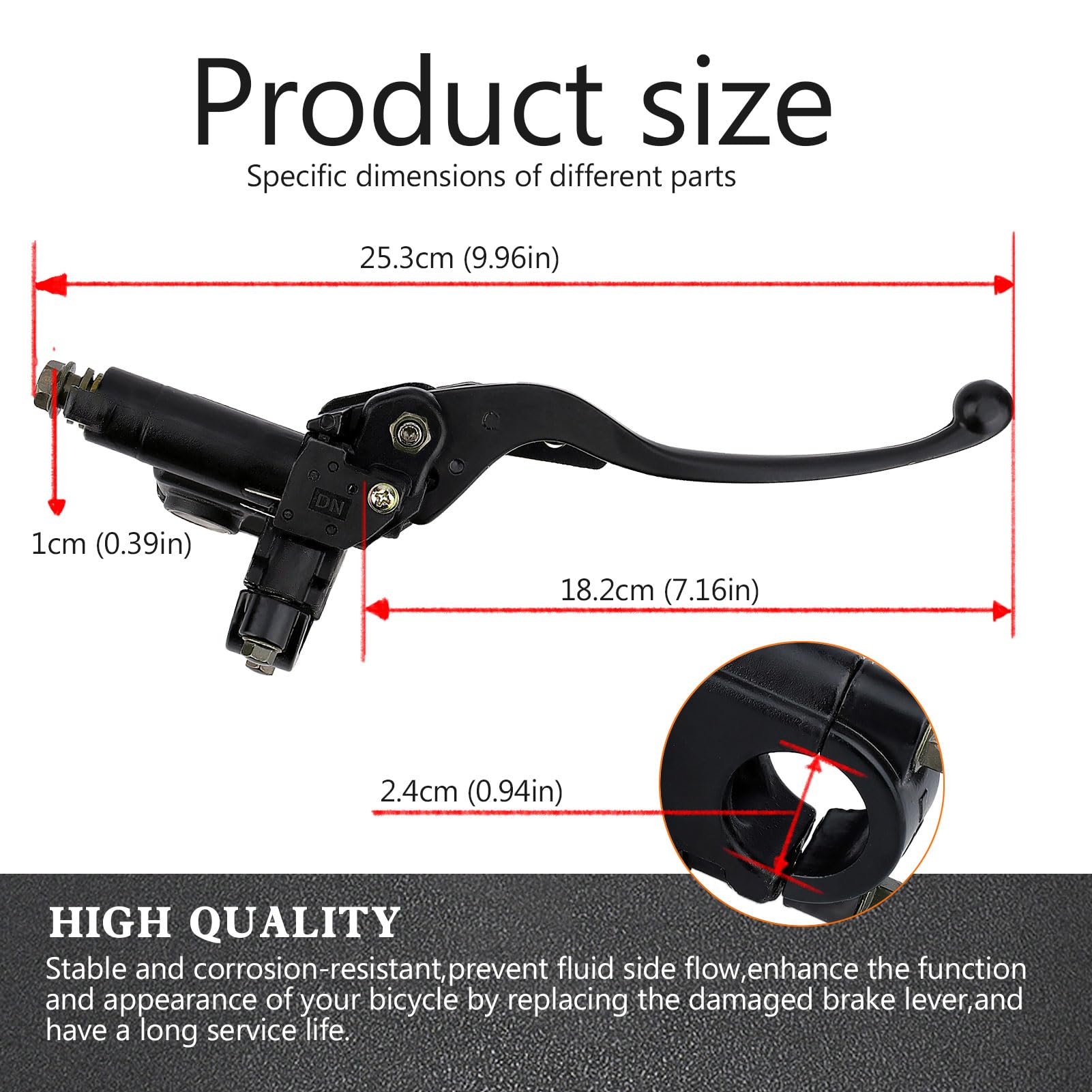 LOCOPOW 7/8    Left Hand Hydraulic Brake Lever Master Cylinder for Chinese 50cc-250cc 110cc 125cc ATV Quad Dirt Mini Bike Moped