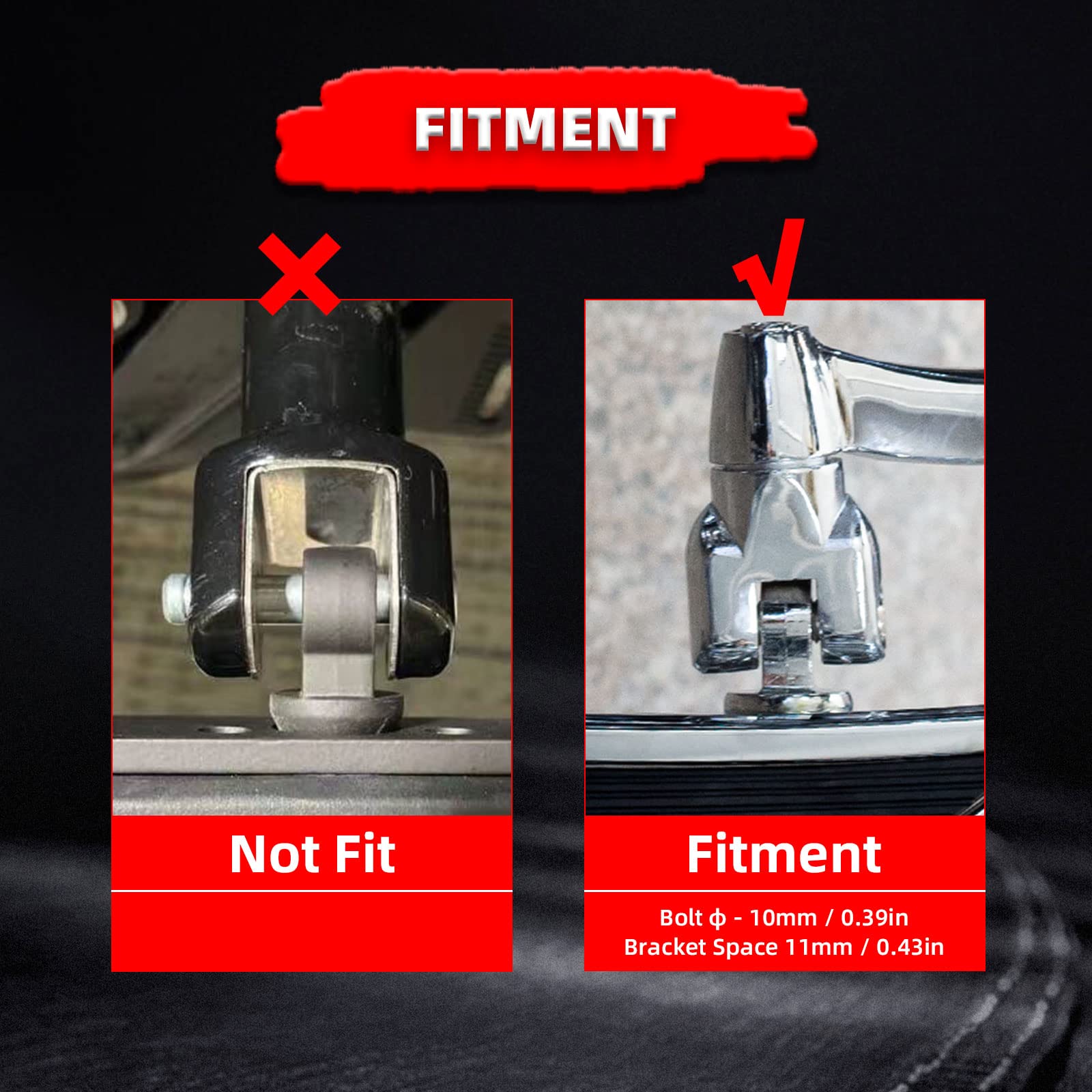 FATECIM Motorcycle Mini Floorboards Foot Pegs Pedals Rests with Male Mount Adapters for Harley Dyna Fat Bob Touring Road Glide S