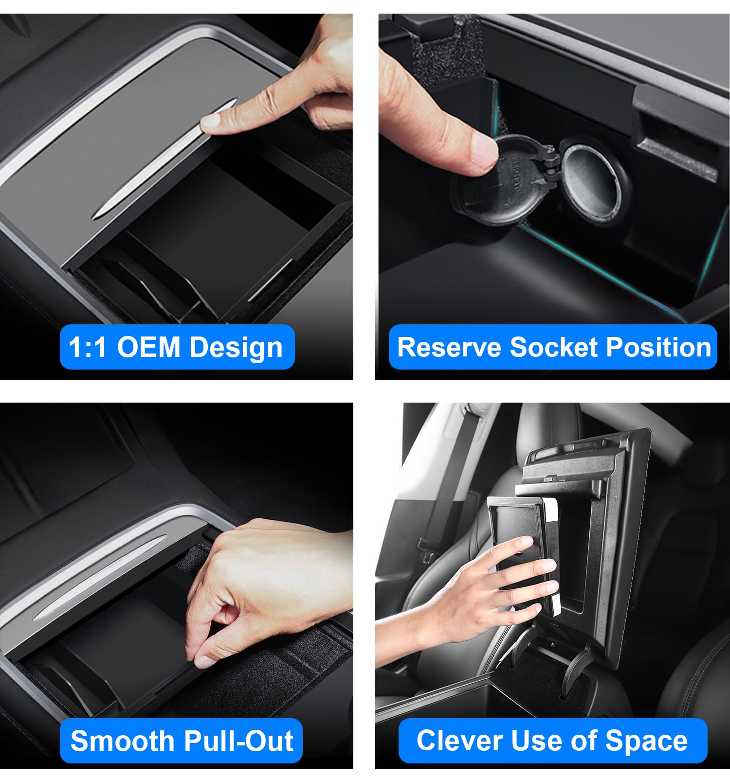 WinDu 5PCS Model 3 Model Y Center Console Organizer Tray Compatible for Tesla 2021-2024 Model Y and 2021-2023 Model 3 Accessorie