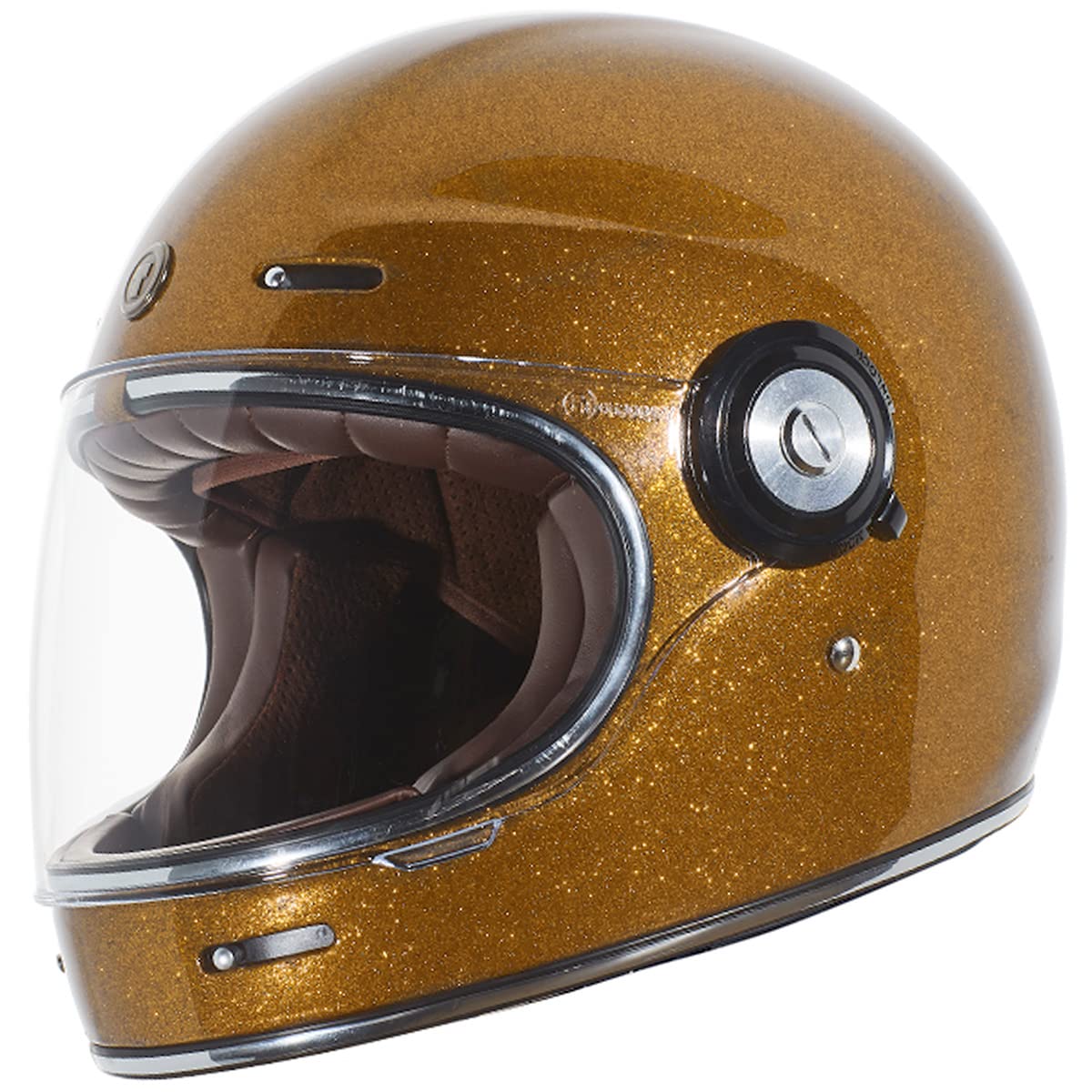 Torc T1 Unisex-Adult Retro Full-Face-Helmet-Style Motorcycle (Gold Metallic, X-Small)