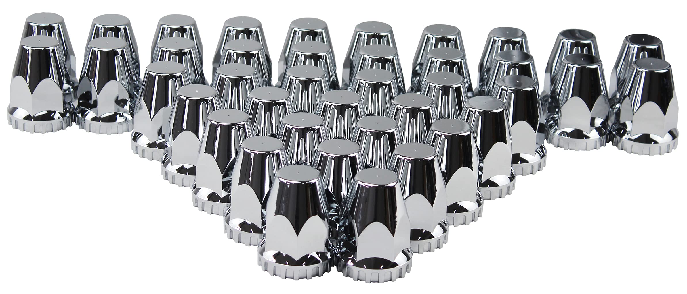 Mrjlk 33Mm Chrome Abs Plastic Screw-On Standard Or Spiked Lug Nut Covers Pack Of 40 (Standard)