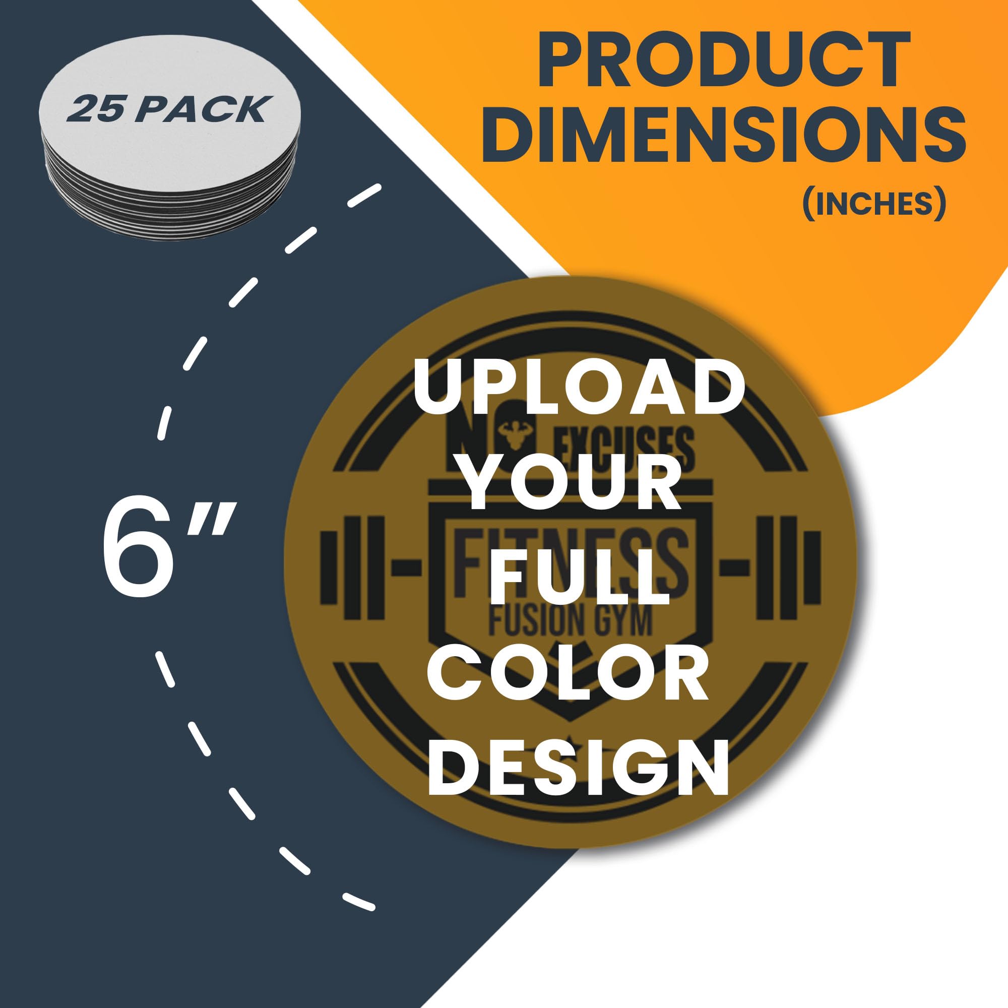 Magnet Me Up Customizable 30 Mil Round Magnet- 6   , 25 Pk Weatherproof Car Magnet For Businesses, Sports Teams, Fundraiser, Per