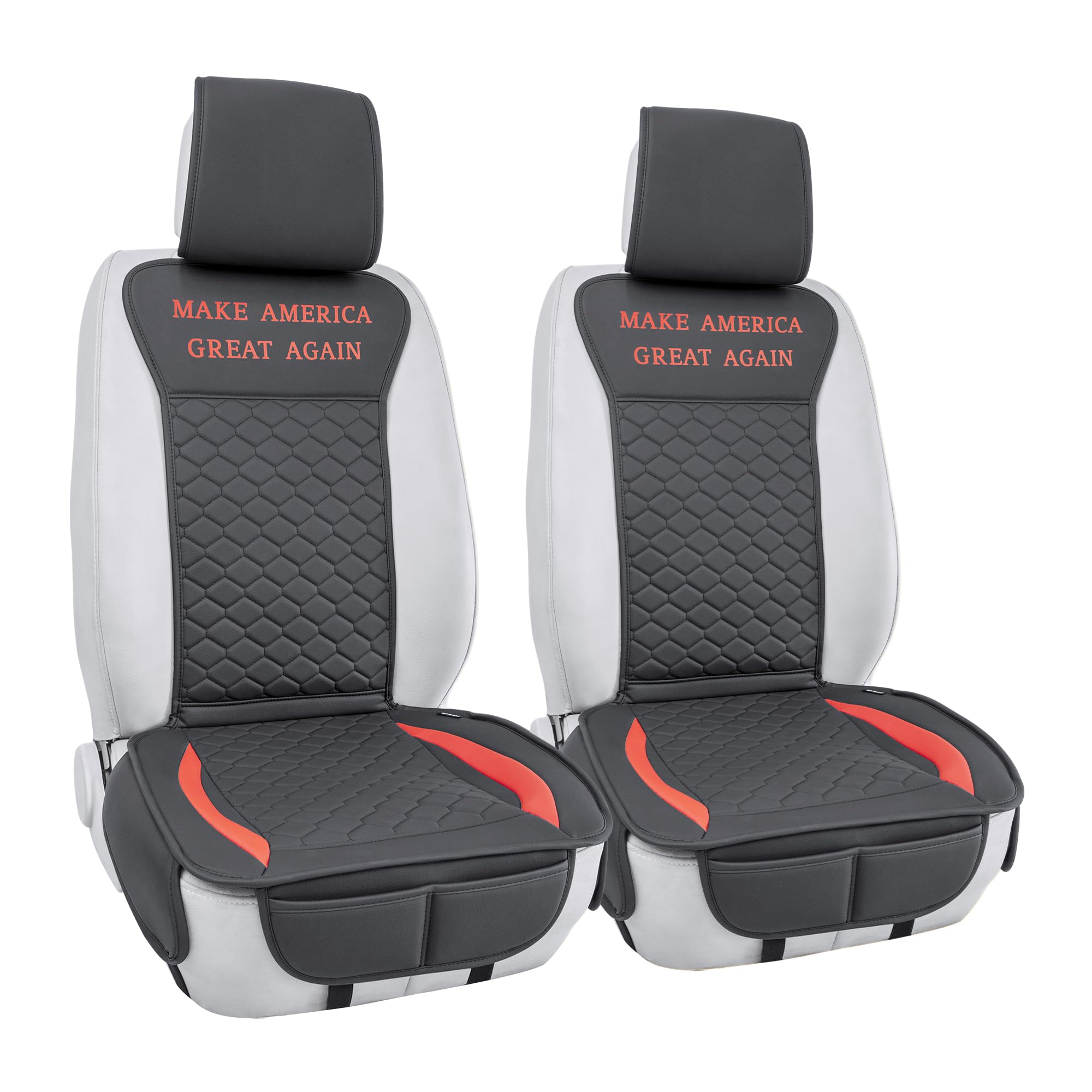 Elantrip 2Pcs Front Car Seat Covers Leather Maga Seat Protector Universal Fit For Most Cars Suvs And Trucks Water Proof Seat Pro