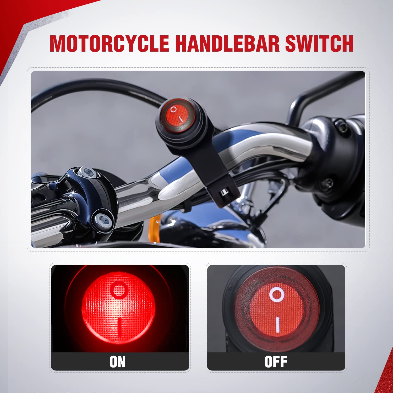 Nilight Motorcycle Handlebar Switch Plug and Play 12V ATV Light Switches Dual Push Button Waterproof ON Off for UTV Driving Ligh