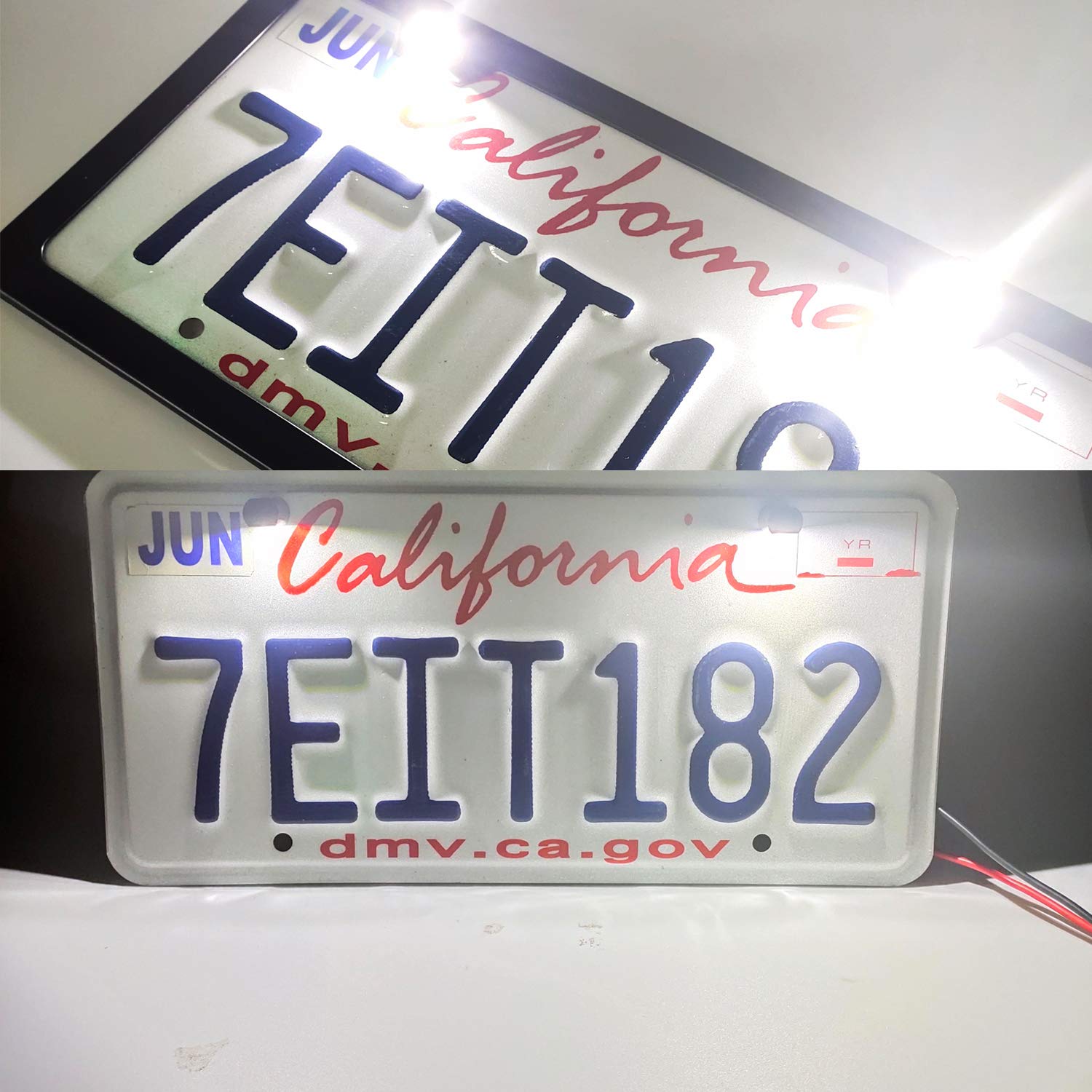 LivTee Super Bright License Plate Light, Waterproof Aluminum Holder, 12V, 2PCS, Xenon White