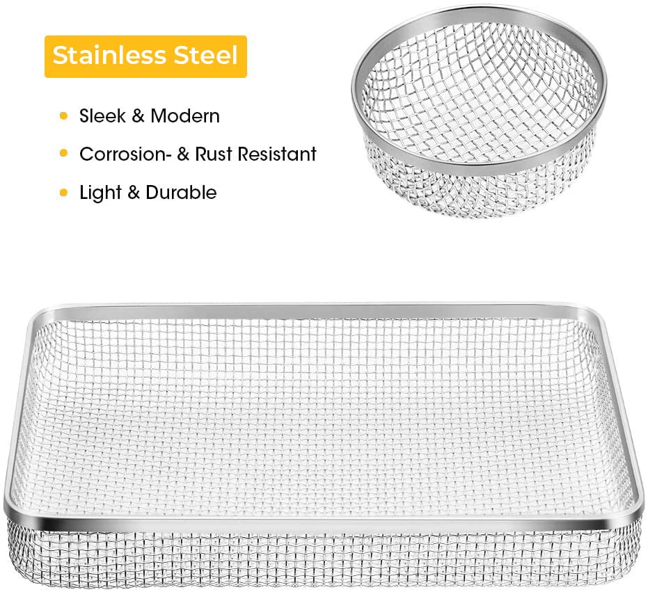 BougeRV RV Flying Insect Screen Covers - Stainless Steel Mesh, 3 Pack, Silver - Fits RV Furnace & Water Heater Vents, Model IRV040