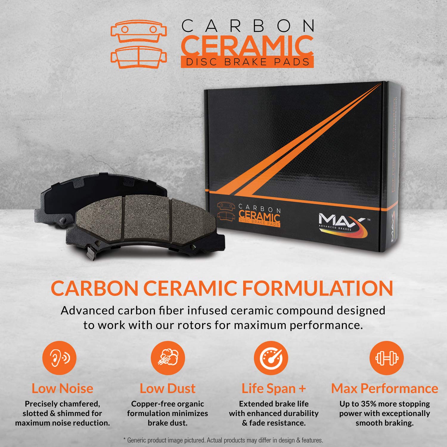 [Rear] Max Brakes Premium Oe Rotors With Carbon Ceramic Pads Kt172742-1
