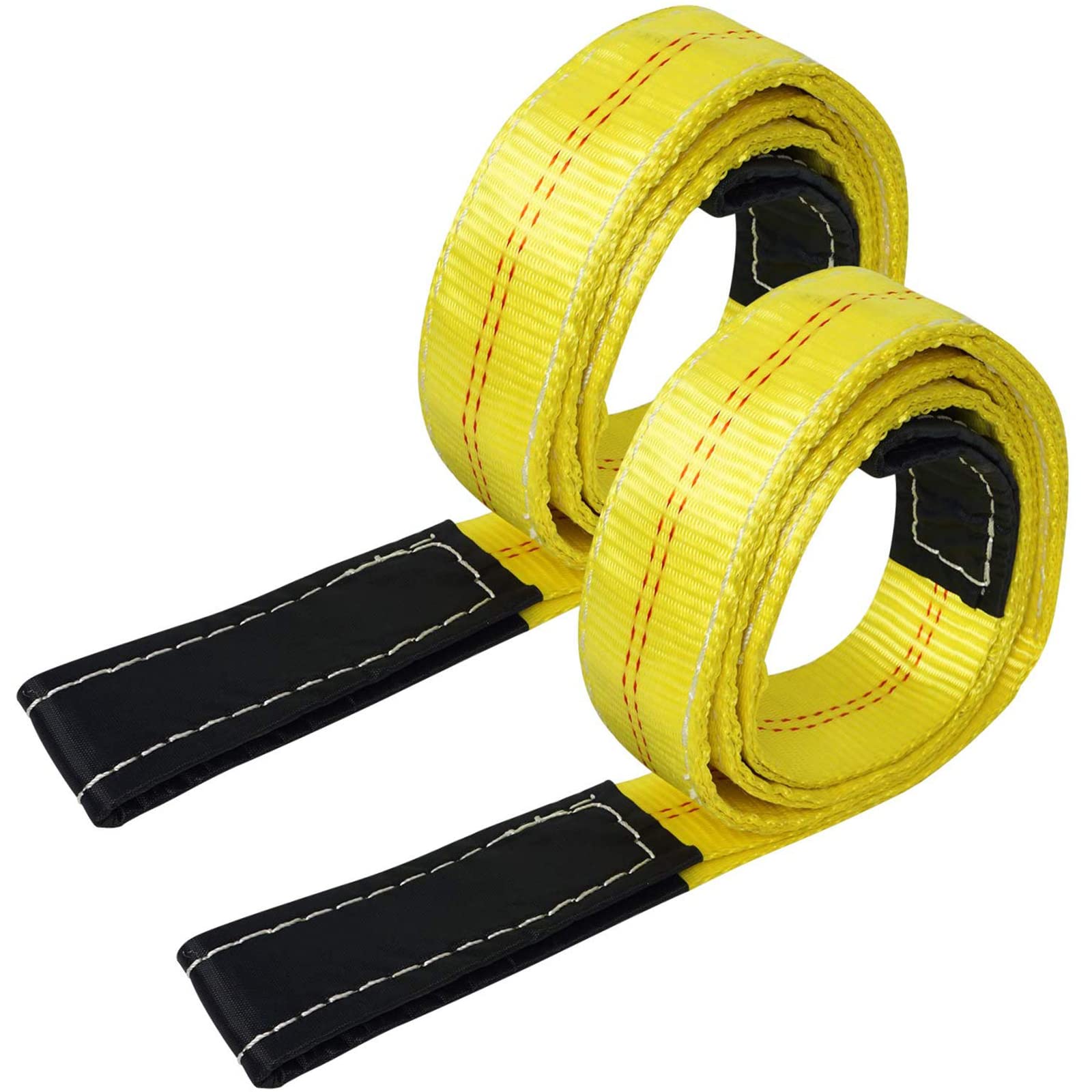 Lift Sling Webbing Straps Robbor 2 inch 7 Foot Tree Saver Winch Straps 13,000 Lbs Lift Sling w/Reinforced Eyes Heavy Duty Recove