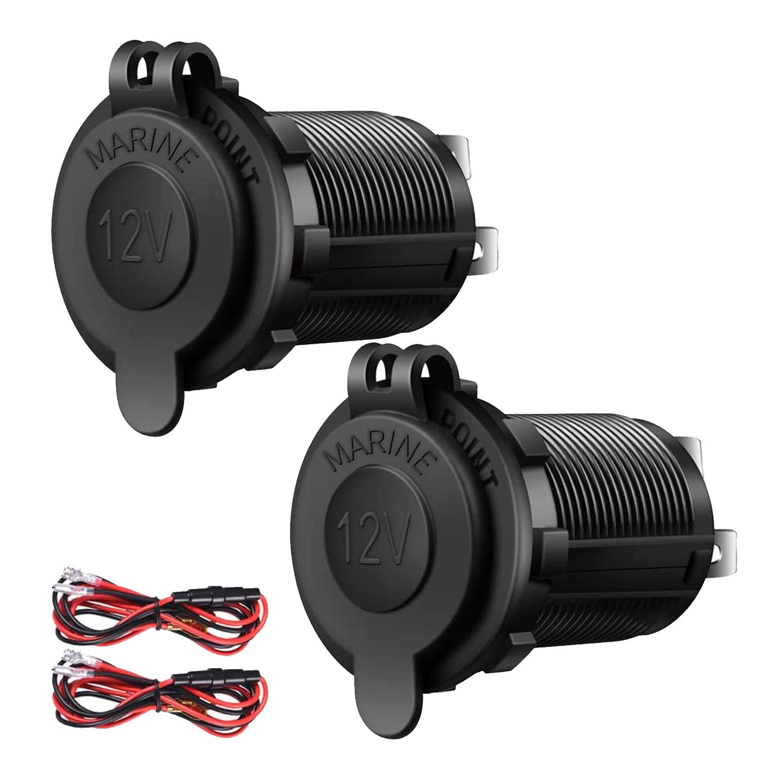 12V Cigarette Lighter Socket, 2 Pack Car Marine Motorcycle Atv Rv Lighter Power Outlet Socket Replacement 12 Volt Waterproof Plug By Zhsms
