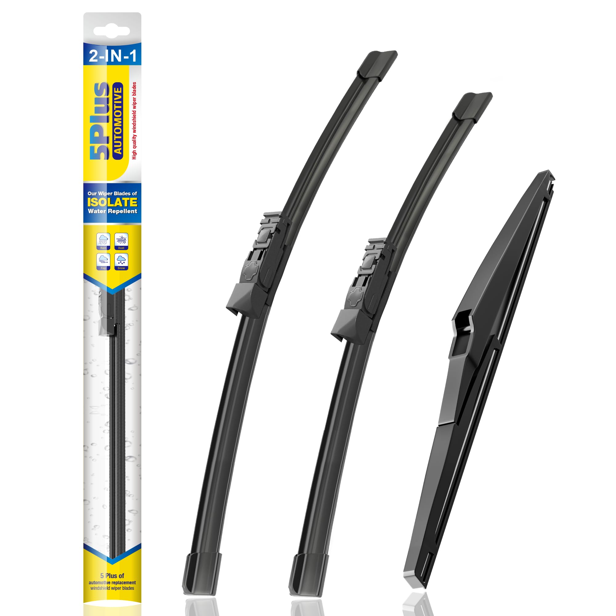 5 Plus Windshield Wiper Blades Set Replacement For Mazda Cx5 Cx9 Cx-5 Cx-9 2023-2017 Windshield Wipers(Pack Of 3), Oem Quality W