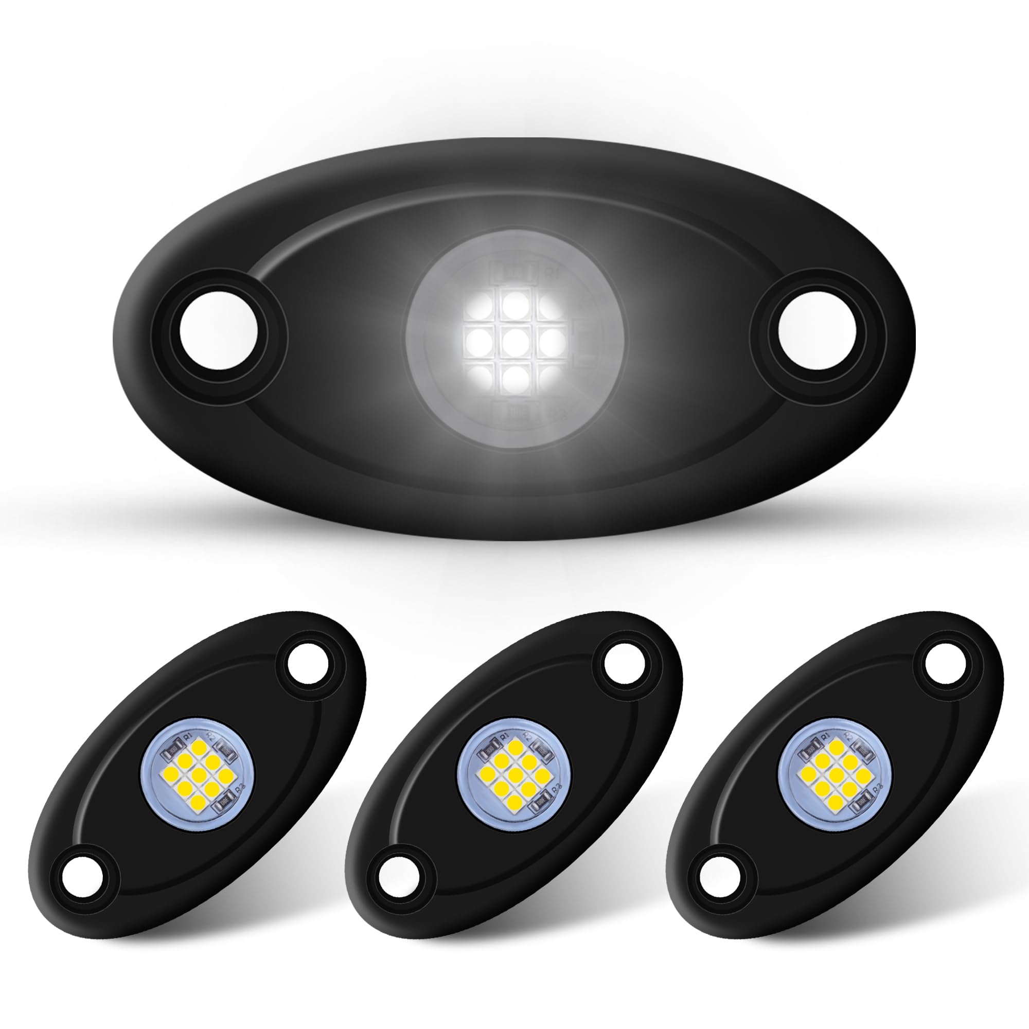 Ly8 4Pods Led Rock Lights White Led Neon Underglow Light For Car Truck Atv Utv Suv Boat Underbody Glow Trail Rig Lamp Waterproof